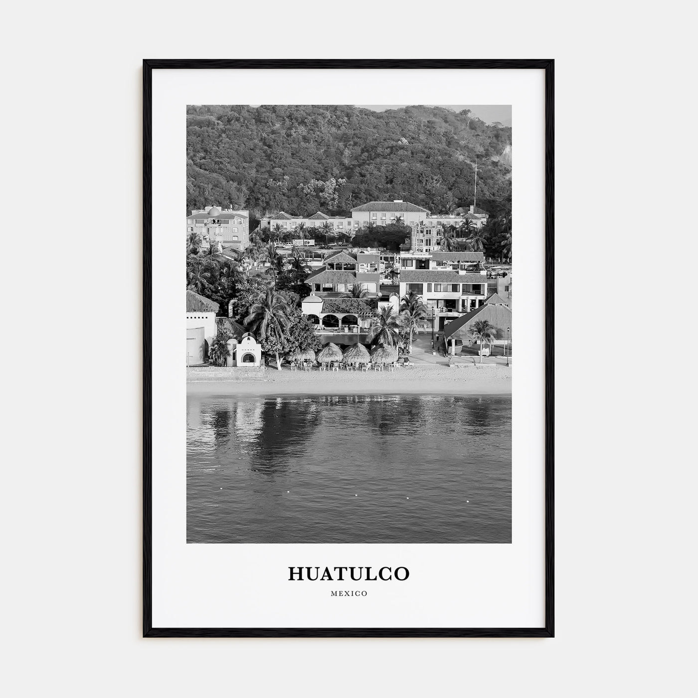 Huatulco Portrait B&W Poster