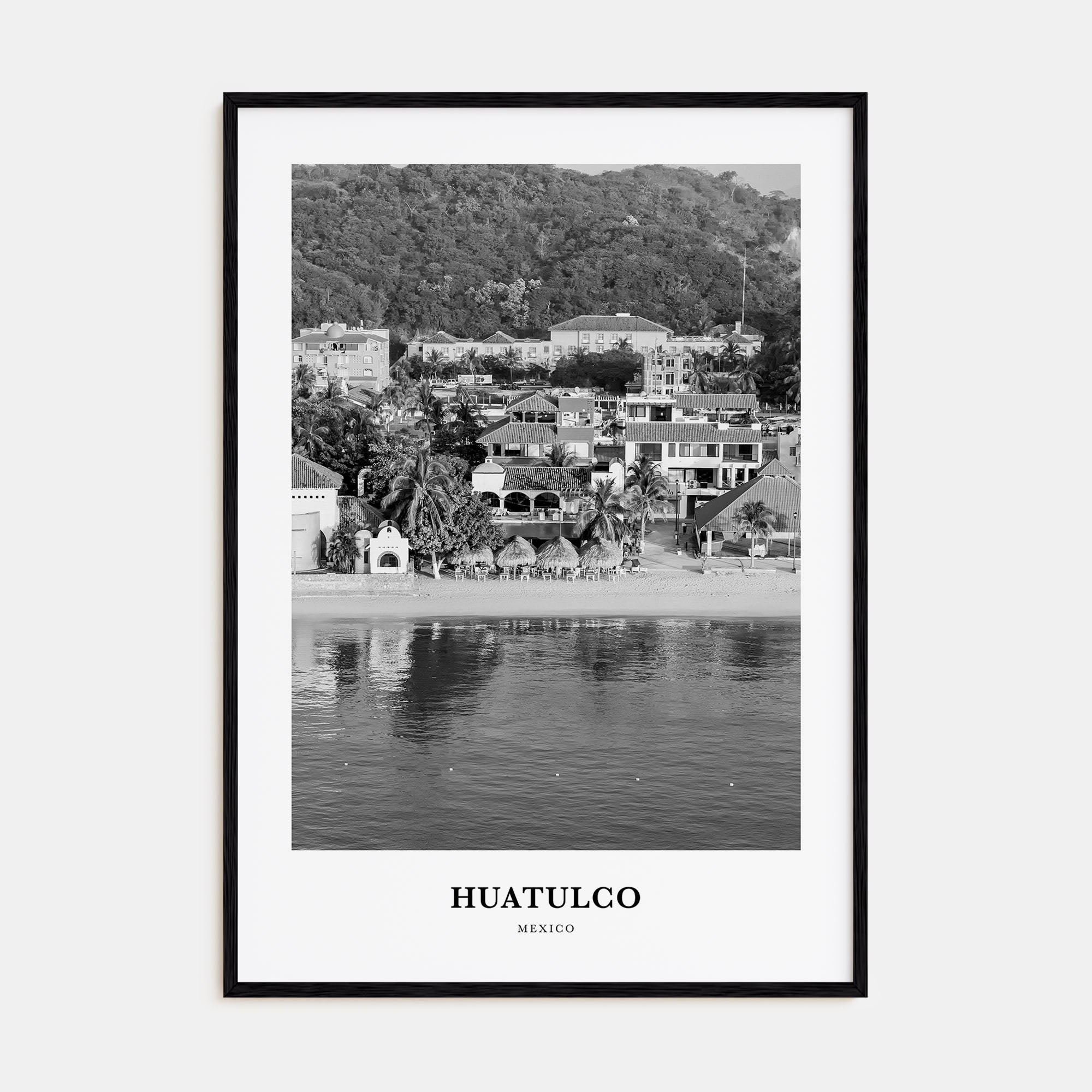 Huatulco Portrait B&W Poster