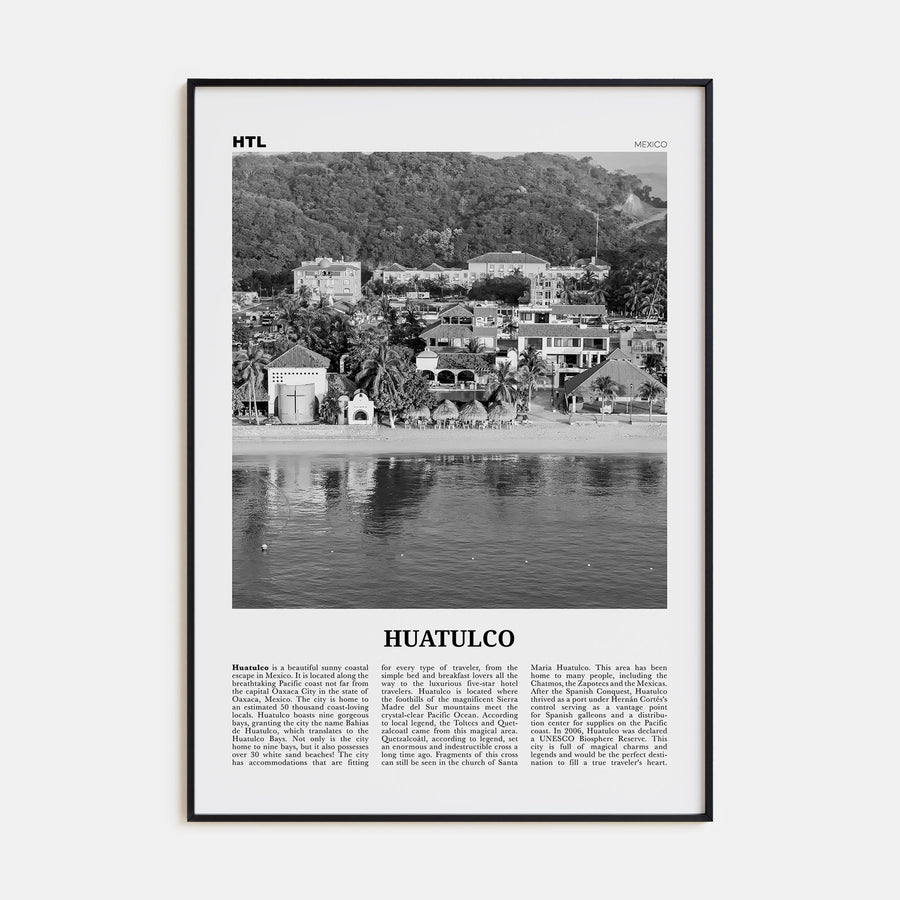 Huatulco Travel B&W Poster