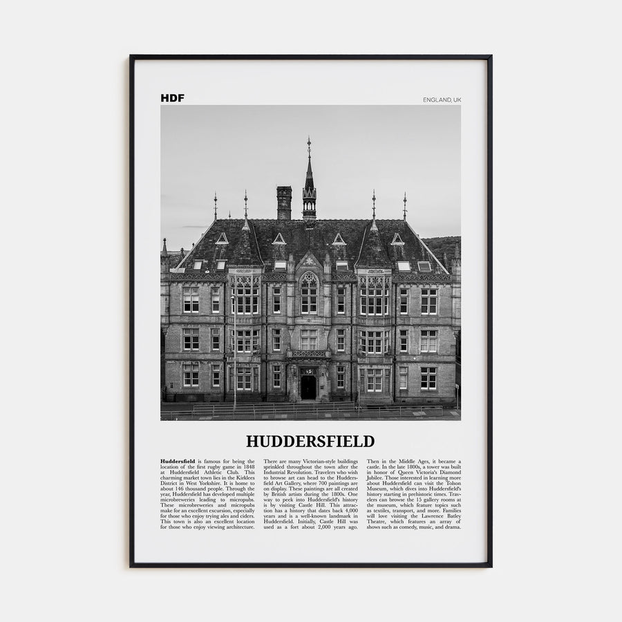 Huddersfield Travel B&W Poster