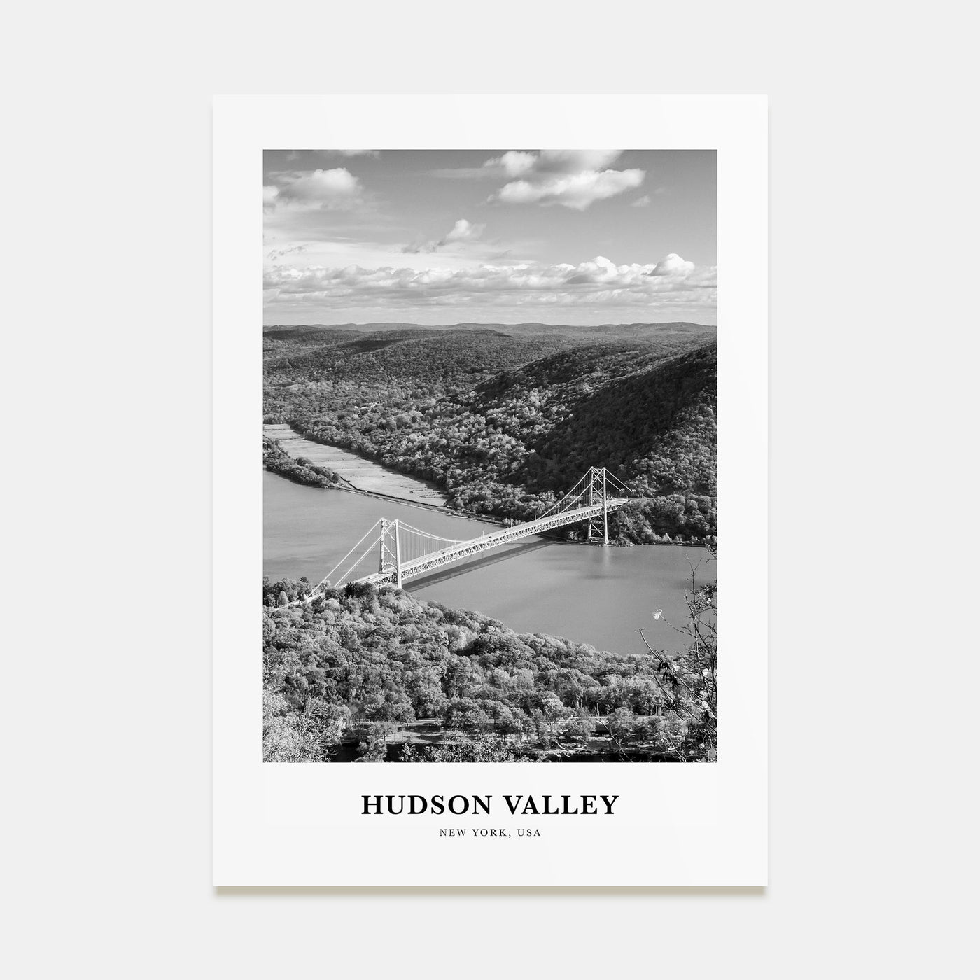 Hudson Valley Portrait B&W Poster