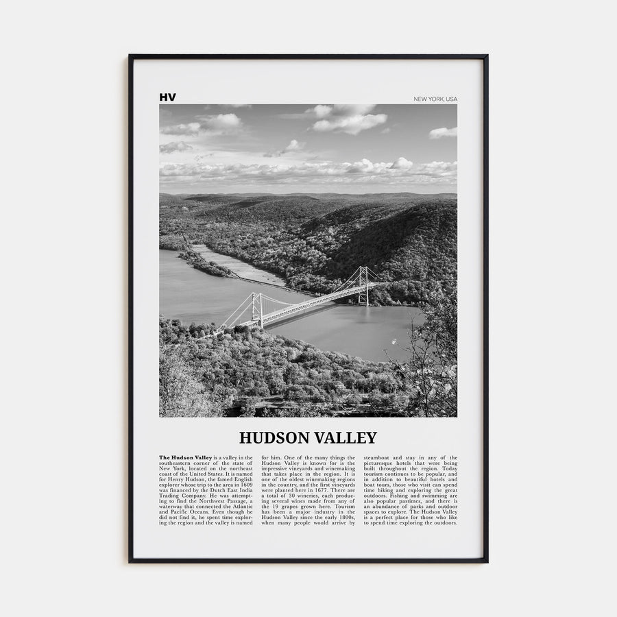 Hudson Valley Travel B&W Poster