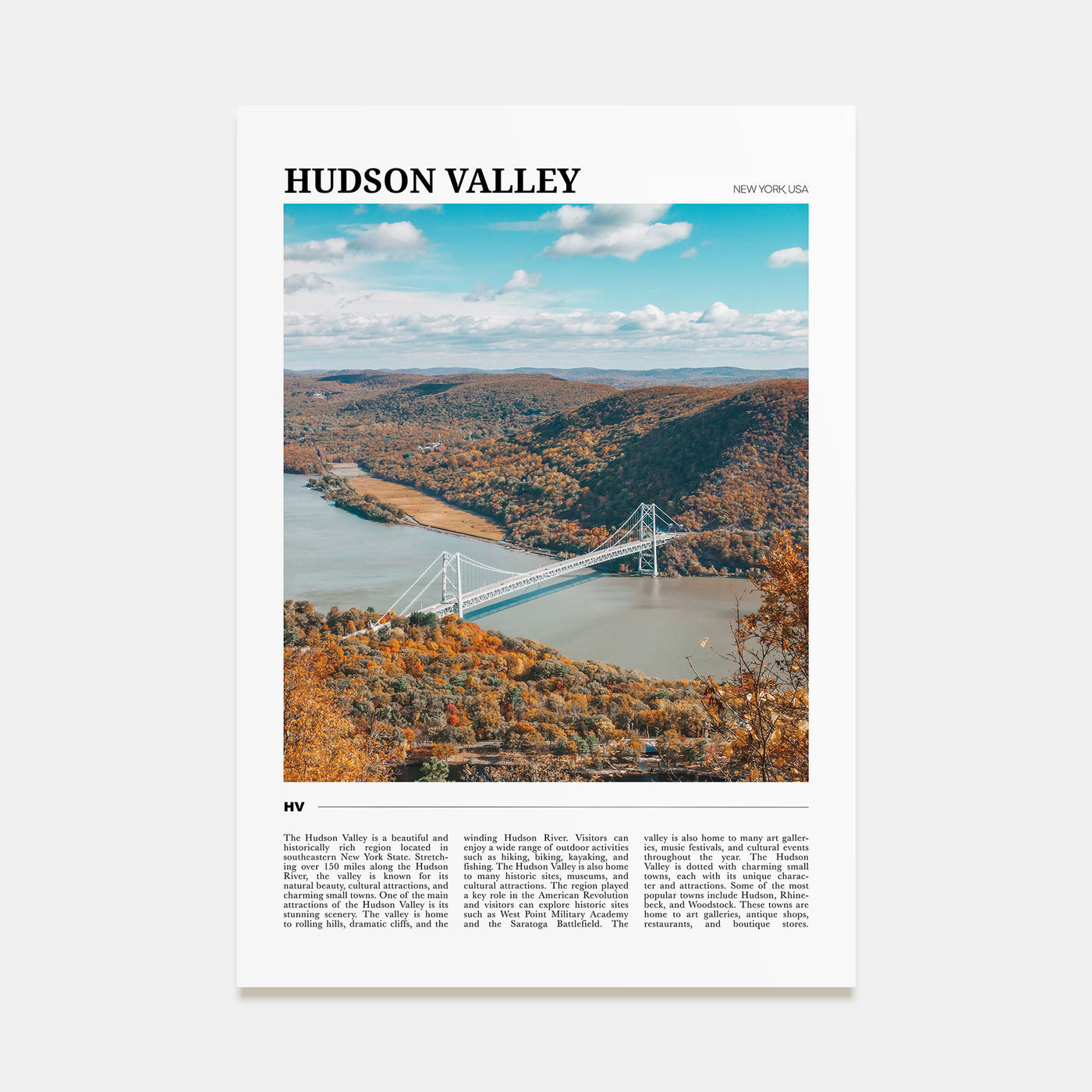 Hudson Valley Travel Color Poster