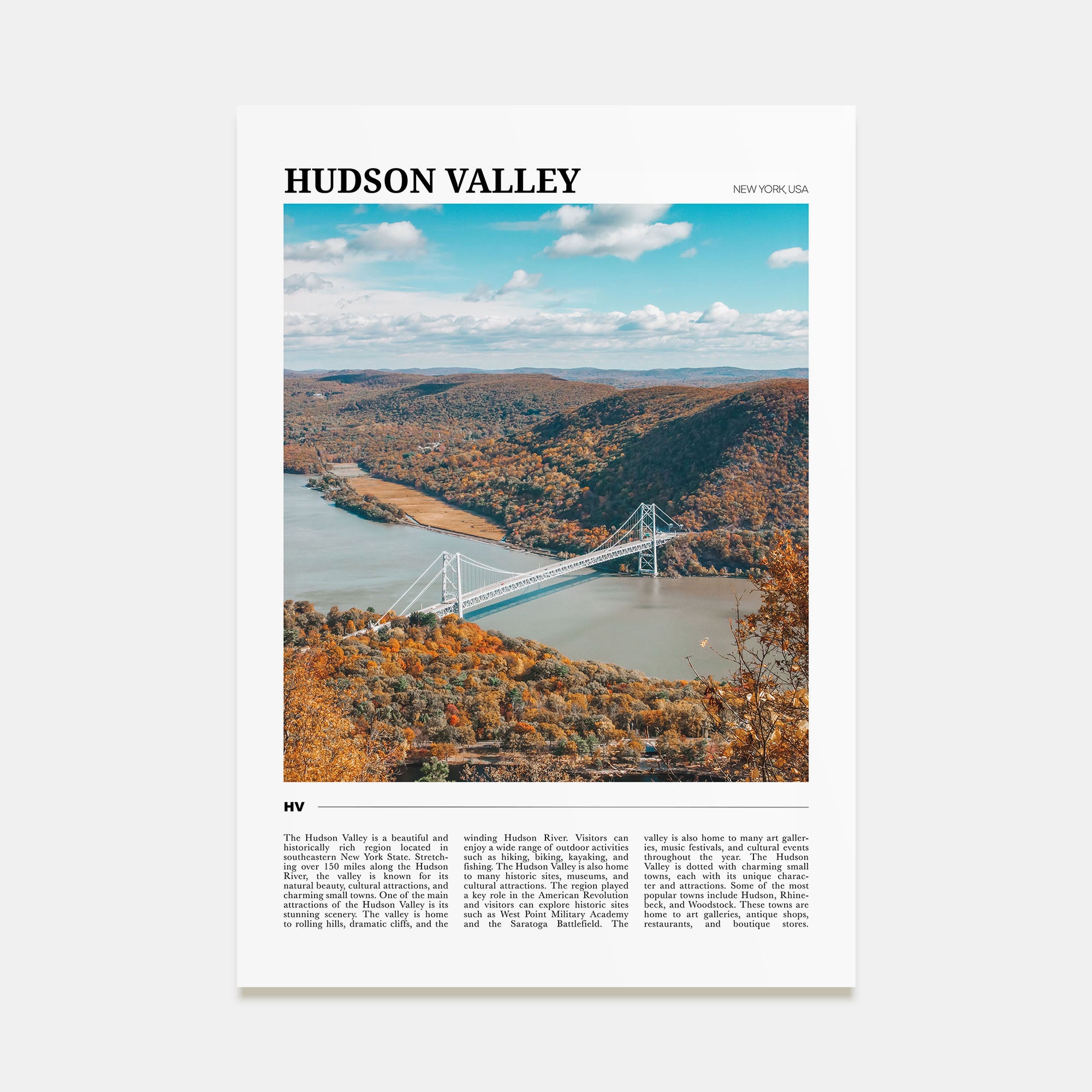 Hudson Valley Travel Color Poster