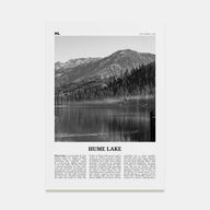 Hume Lake Travel B&W Poster