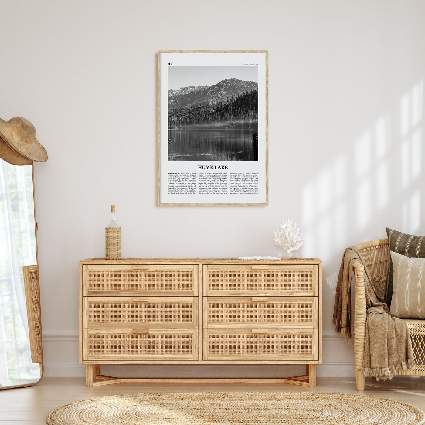 Hume Lake Travel B&W Poster
