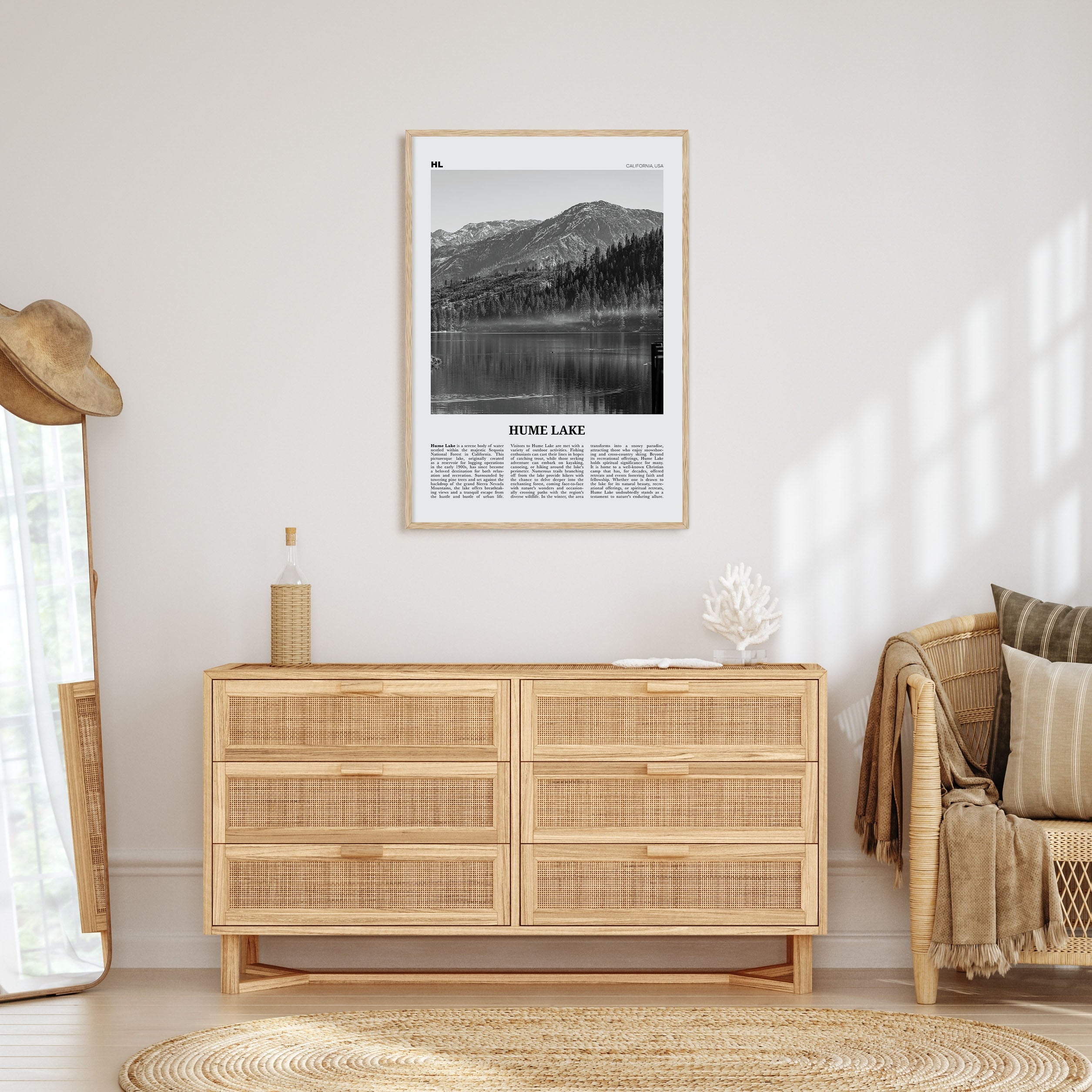 Hume Lake Travel B&W Poster