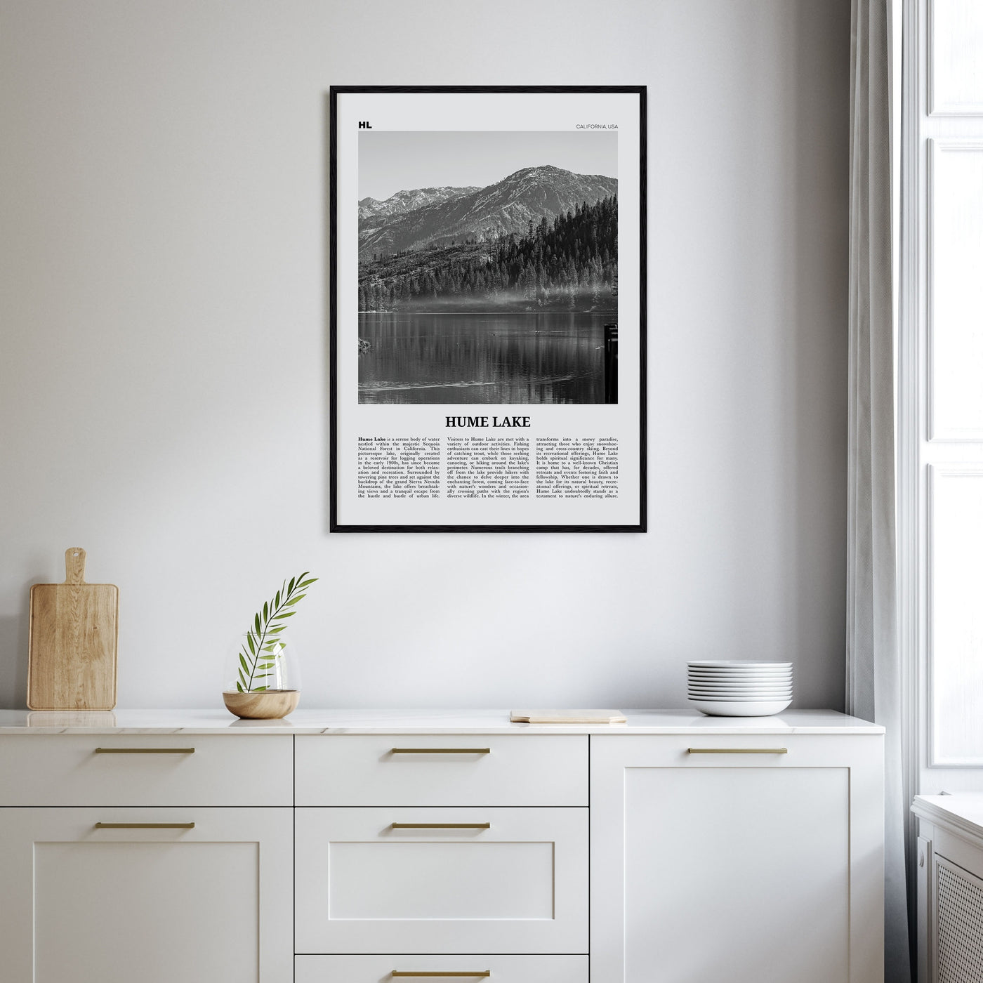 Hume Lake Travel B&W Poster