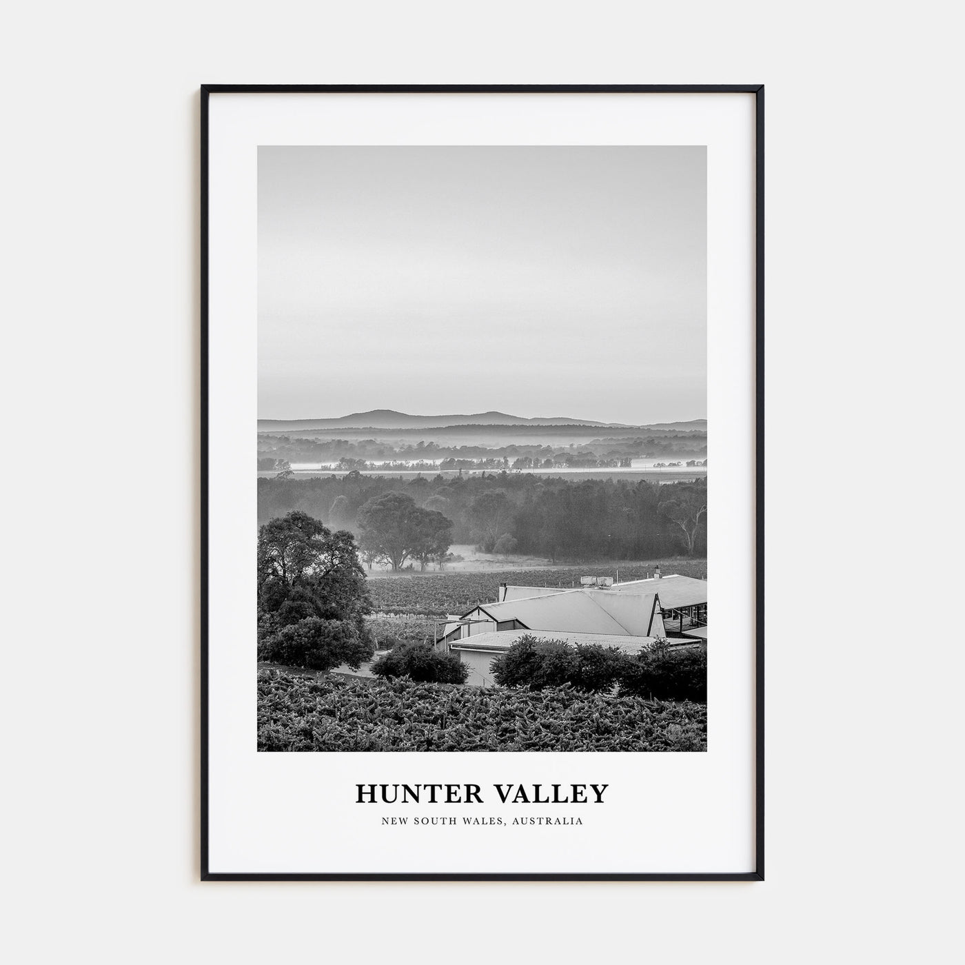 Hunter Valley Portrait B&W Poster