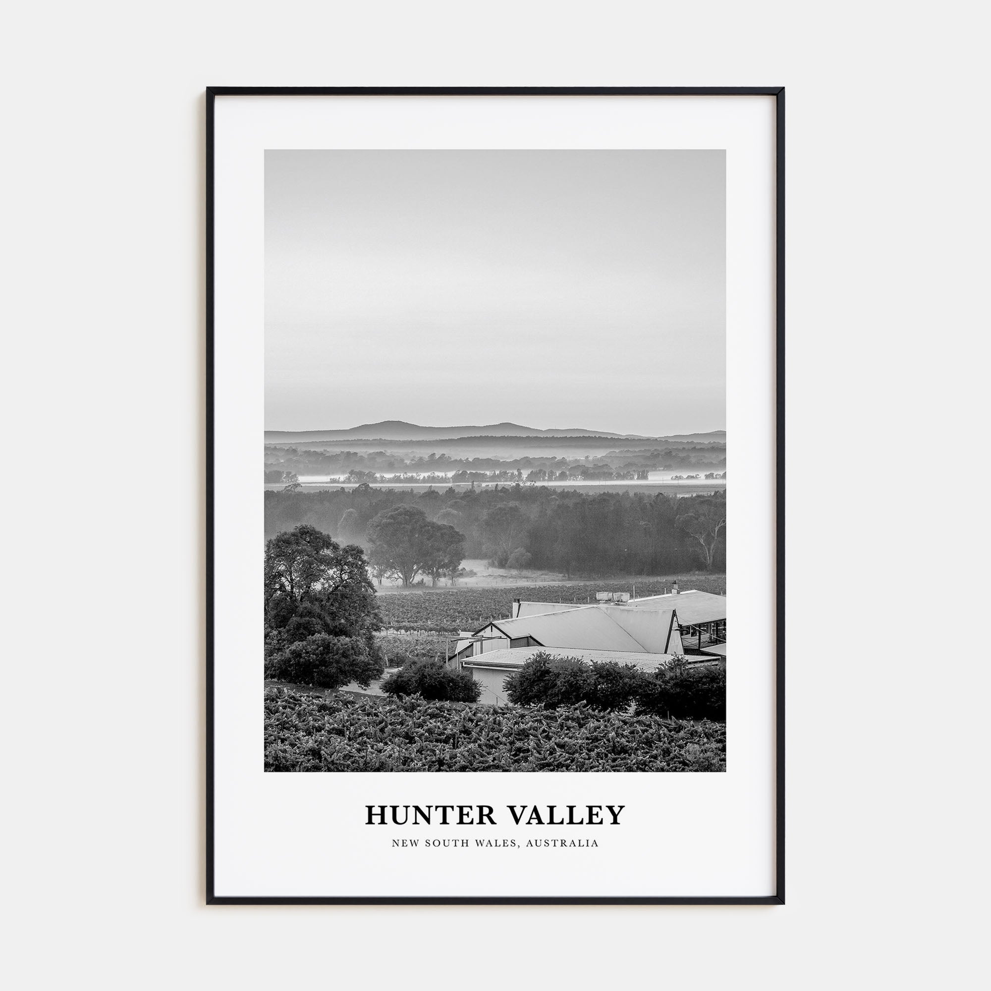 Hunter Valley Portrait B&W Poster