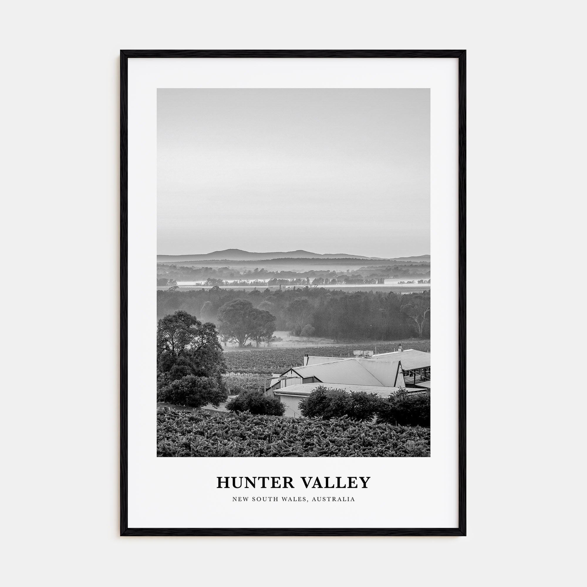 Hunter Valley Portrait B&W Poster