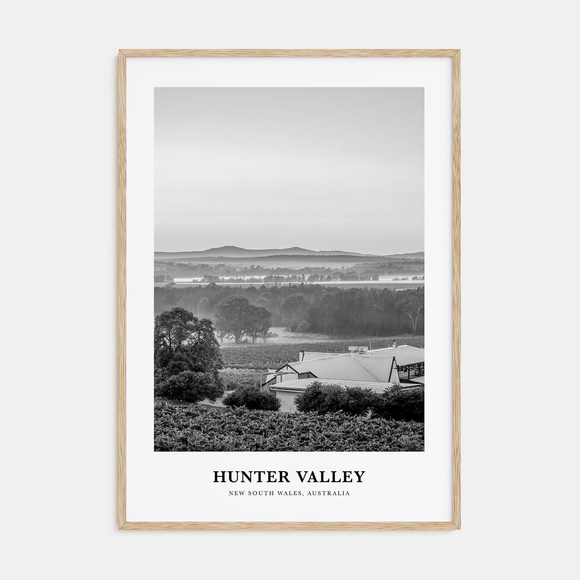 Hunter Valley Portrait B&W Poster