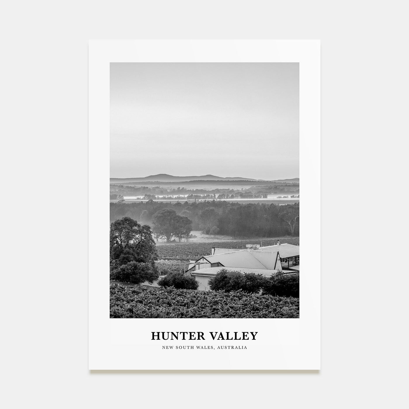 Hunter Valley Portrait B&W Poster