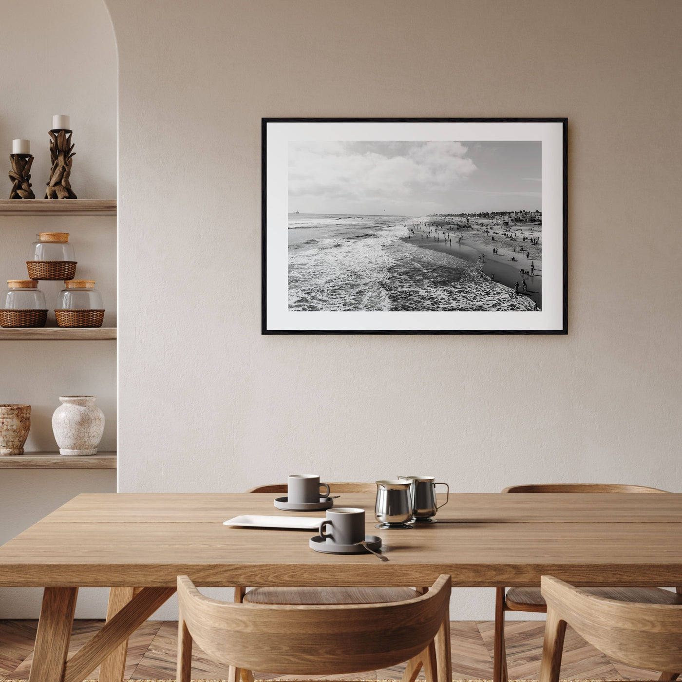Huntington Beach Landscape B&W Poster