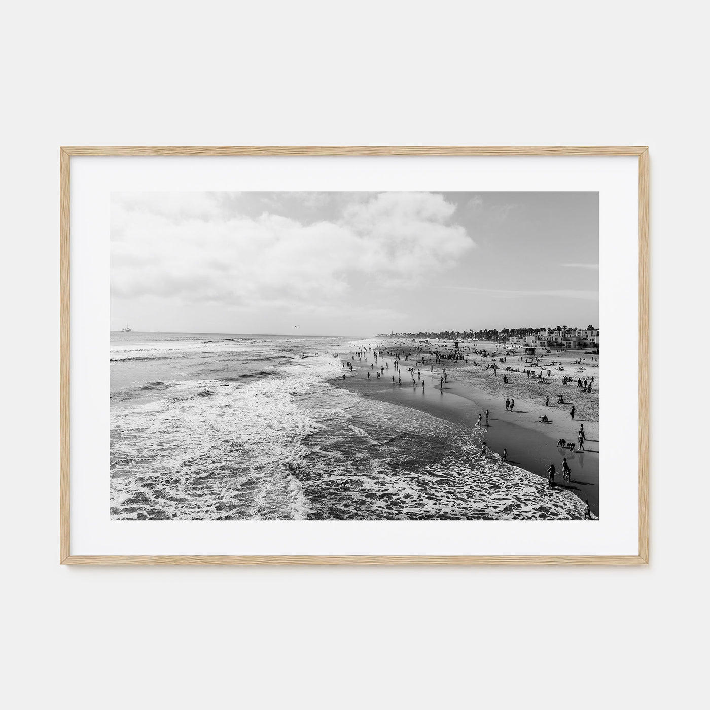 Huntington Beach Landscape B&W Poster