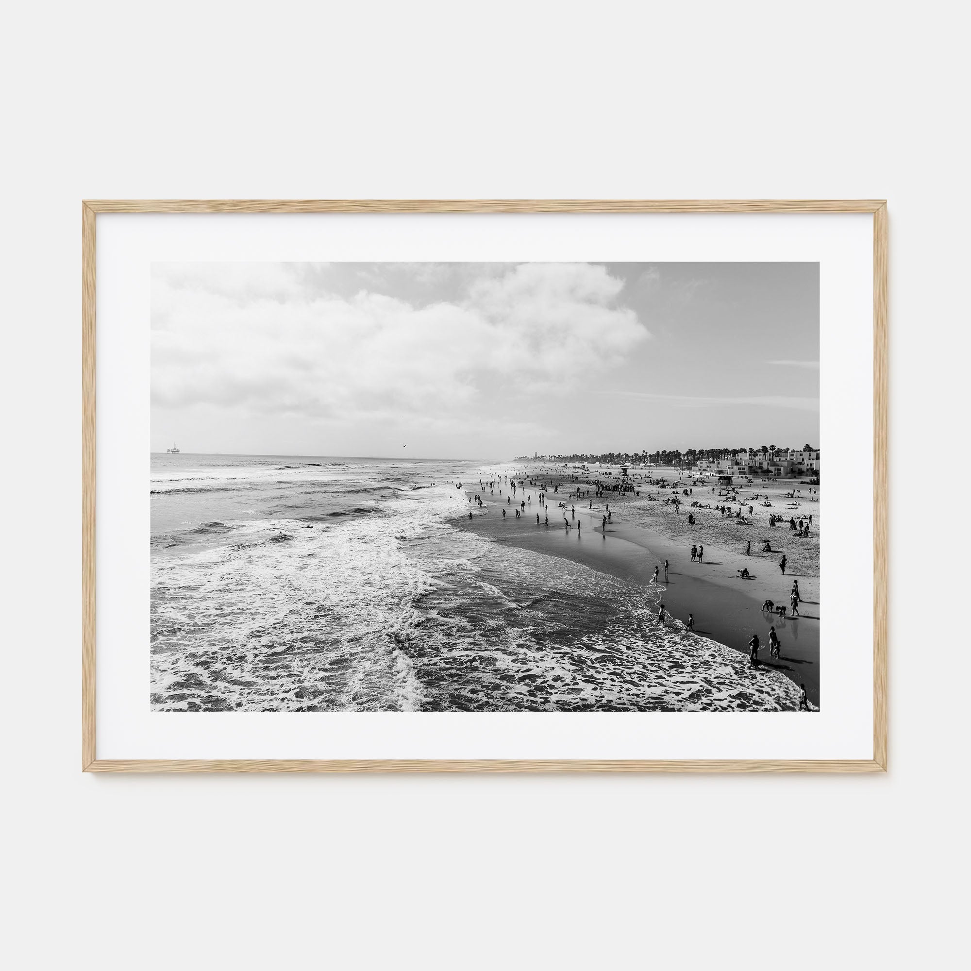 Huntington Beach Landscape B&W Poster