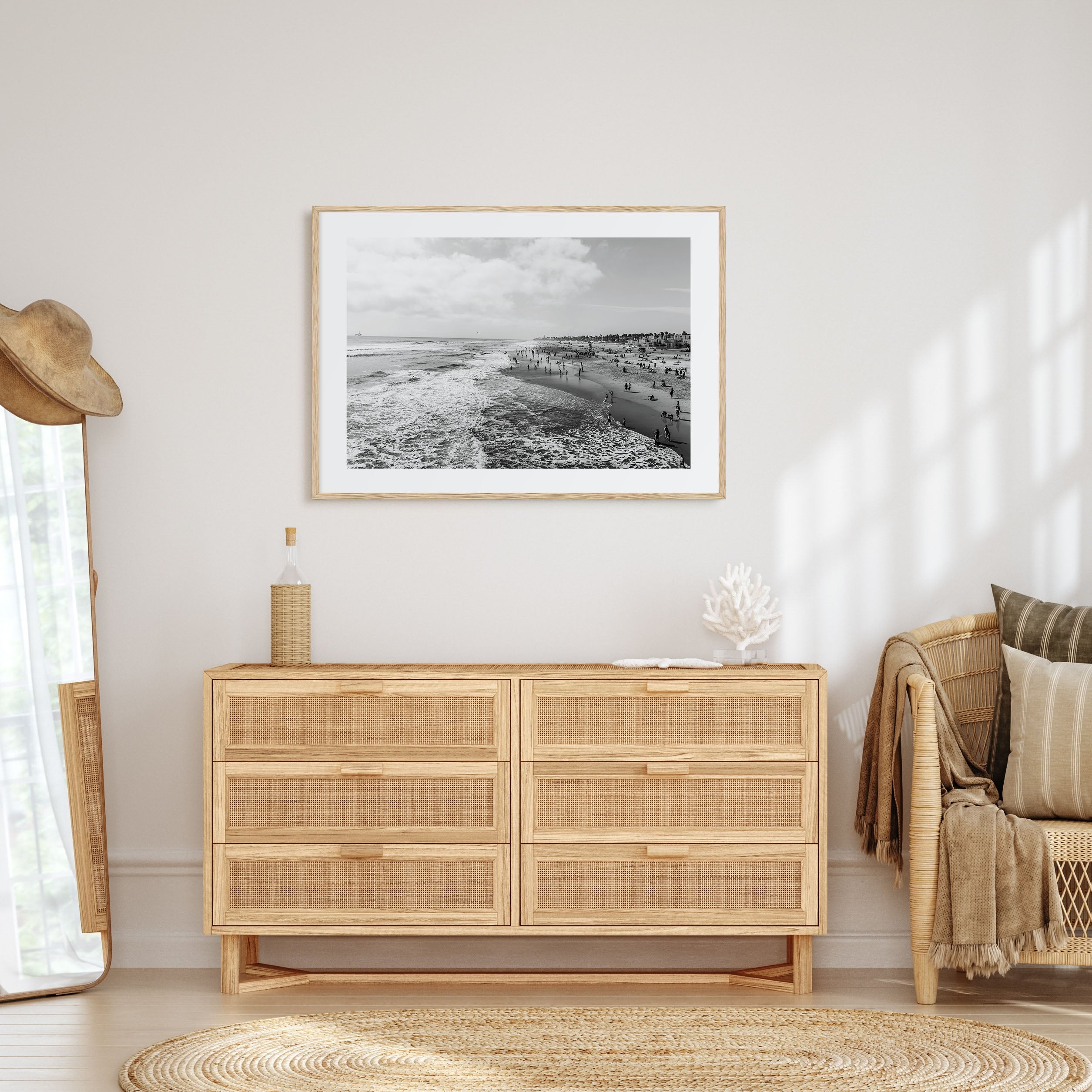 Huntington Beach Landscape B&W Poster