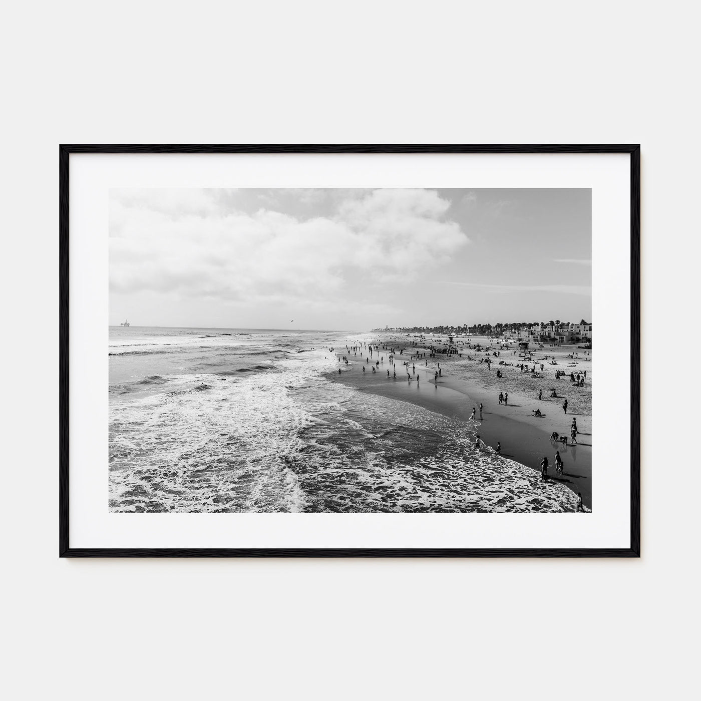 Huntington Beach Landscape B&W Poster