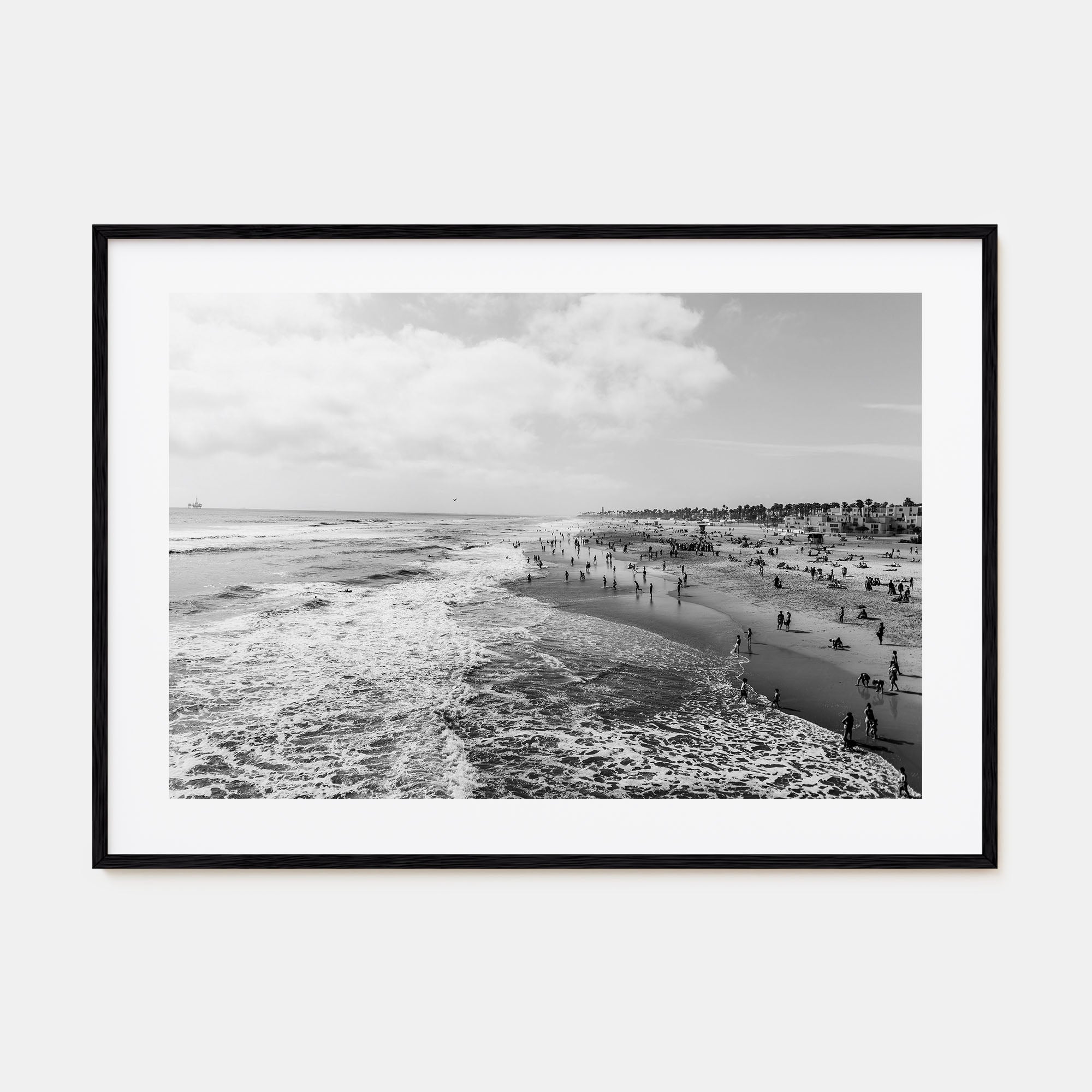 Huntington Beach Landscape B&W Poster