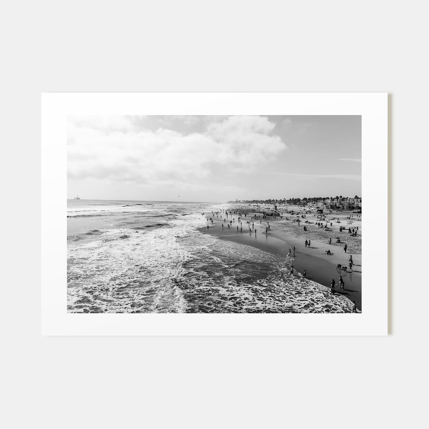 Huntington Beach Landscape B&W Poster