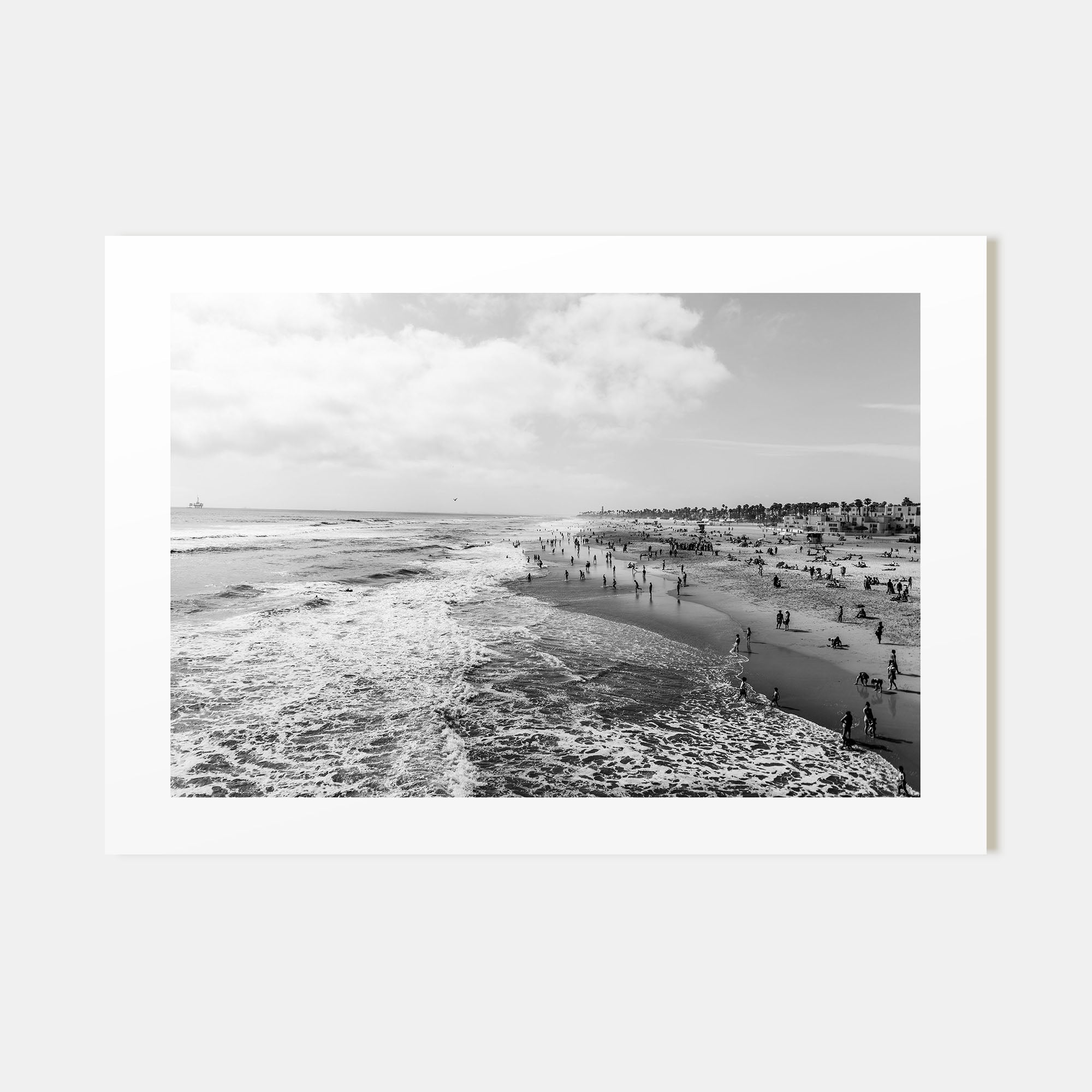 Huntington Beach Landscape B&W Poster