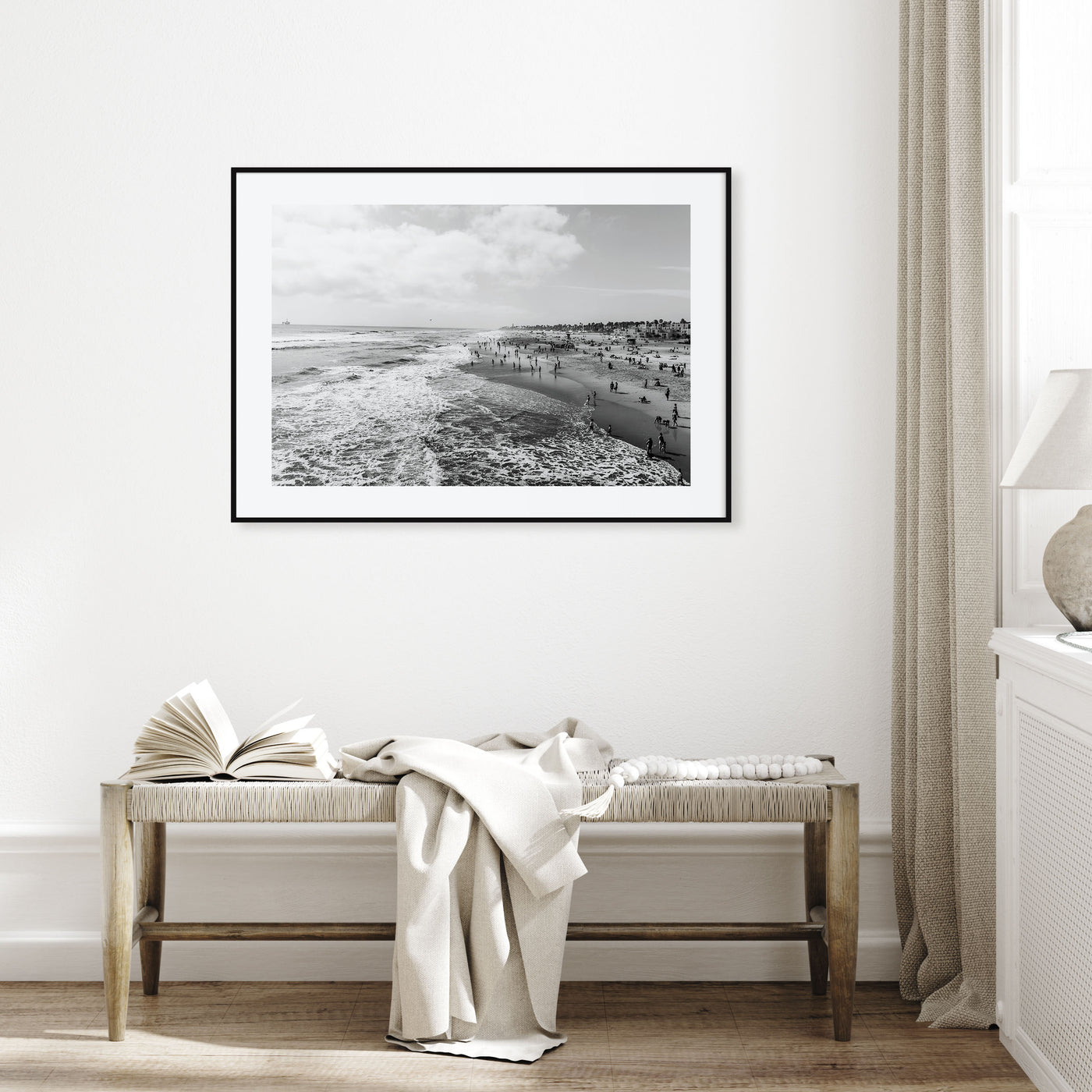 Huntington Beach Landscape B&W Poster