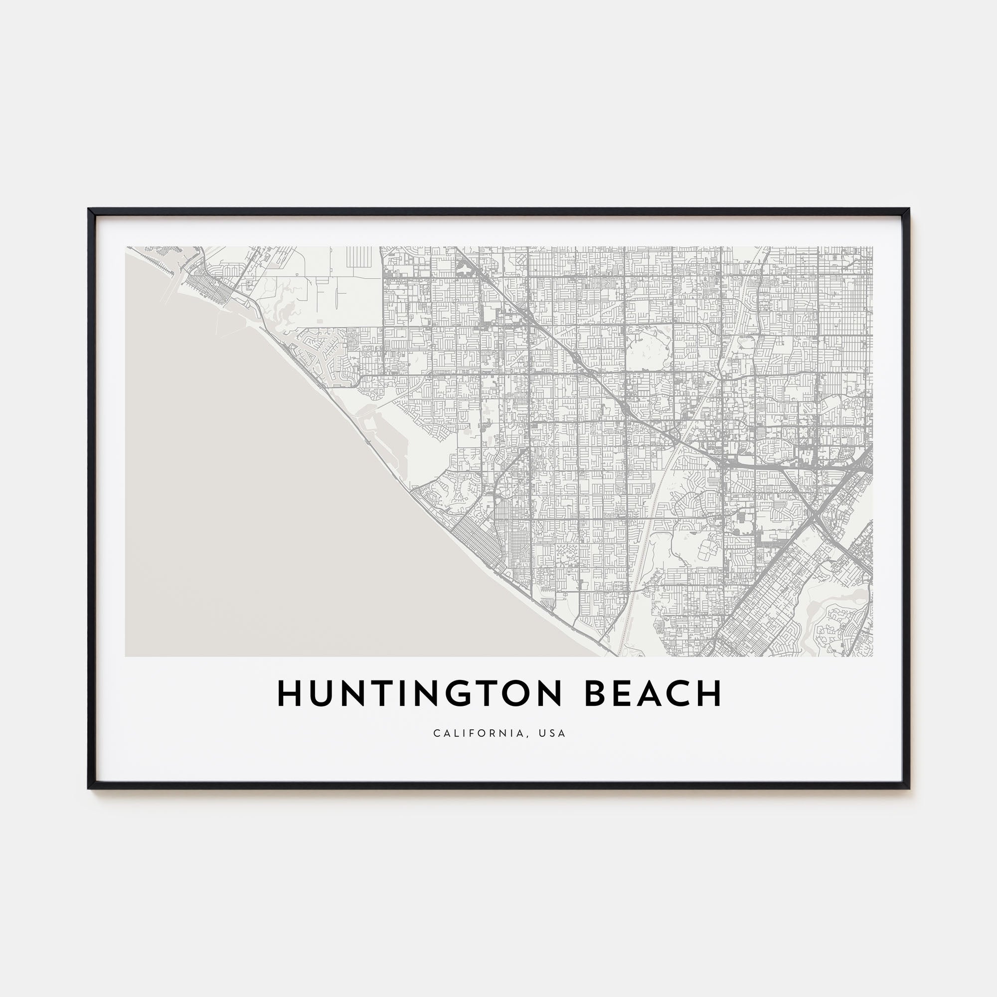 Huntington Beach Map Landscape Poster