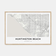 Huntington Beach Map Landscape Poster