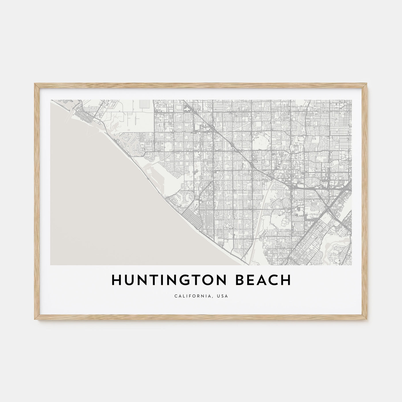 Huntington Beach Map Landscape Poster