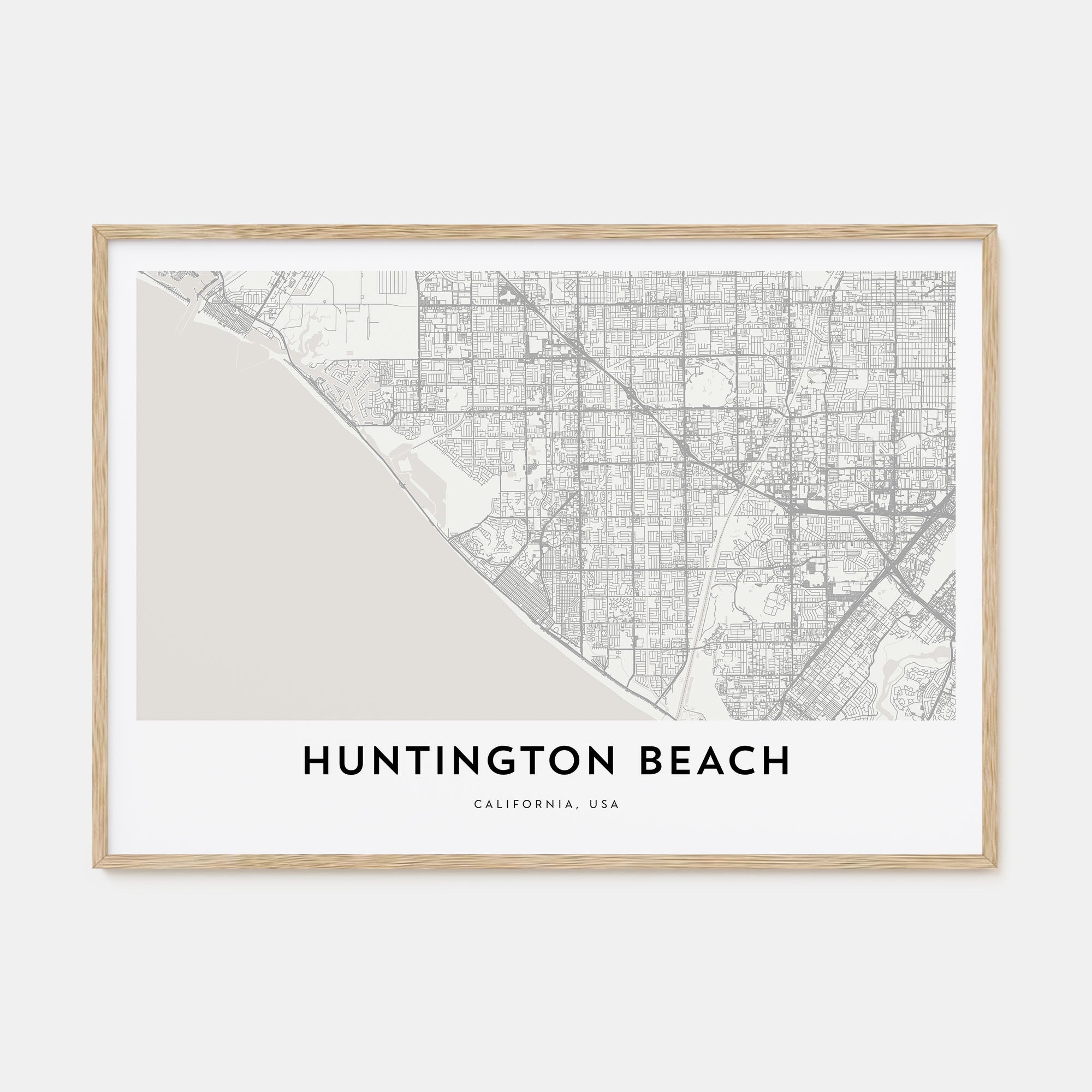 Huntington Beach Map Landscape Poster
