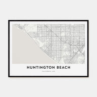 Huntington Beach Map Landscape Poster