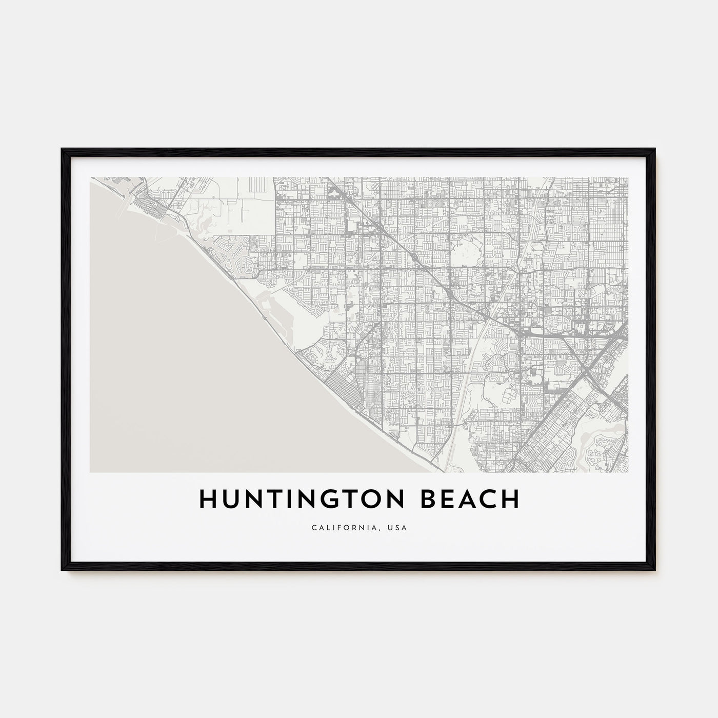 Huntington Beach Map Landscape Poster