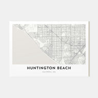 Huntington Beach Map Landscape Poster