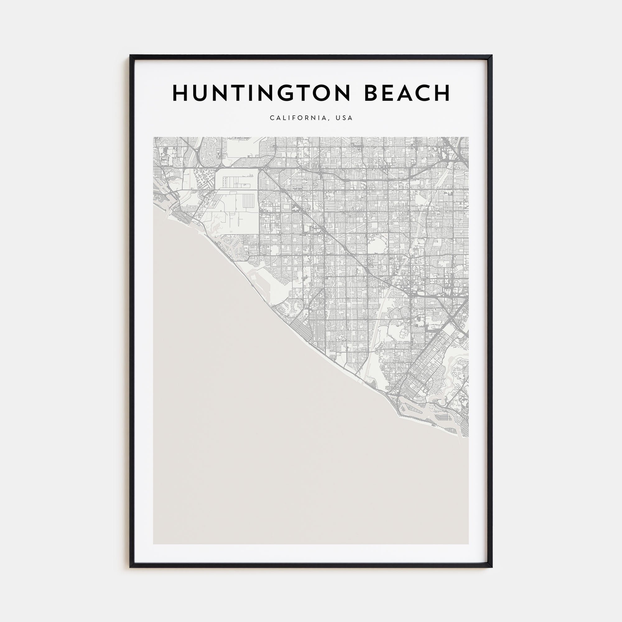 Huntington Beach Map Portrait Poster