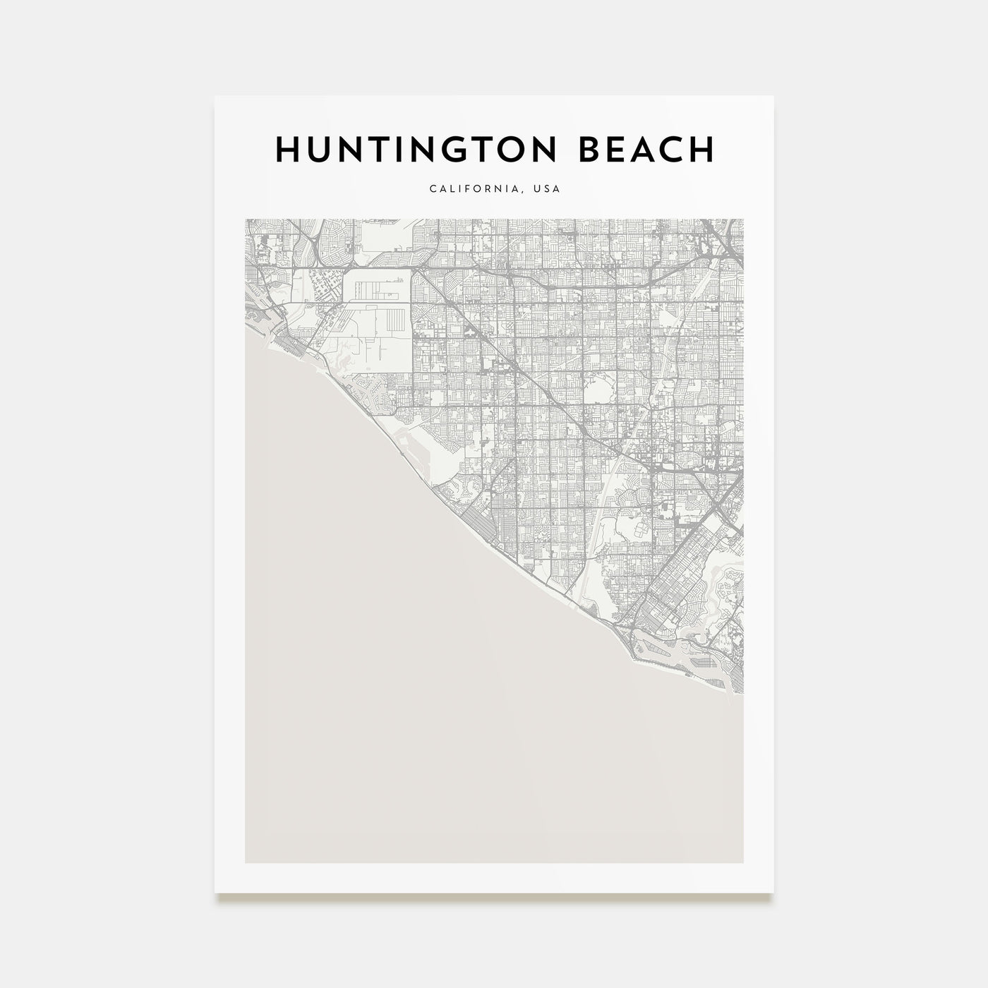 Huntington Beach Map Portrait Poster