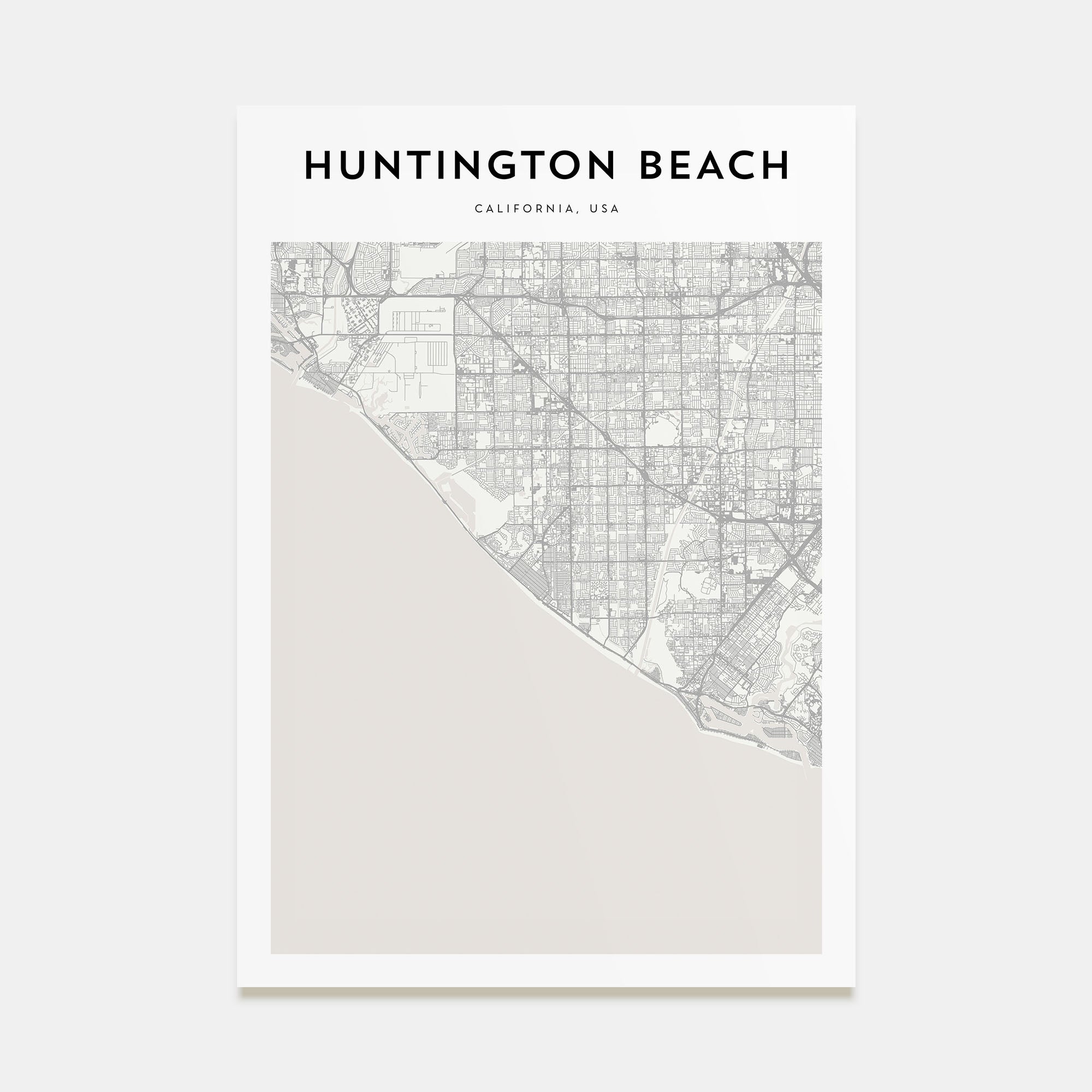Huntington Beach Map Portrait Poster