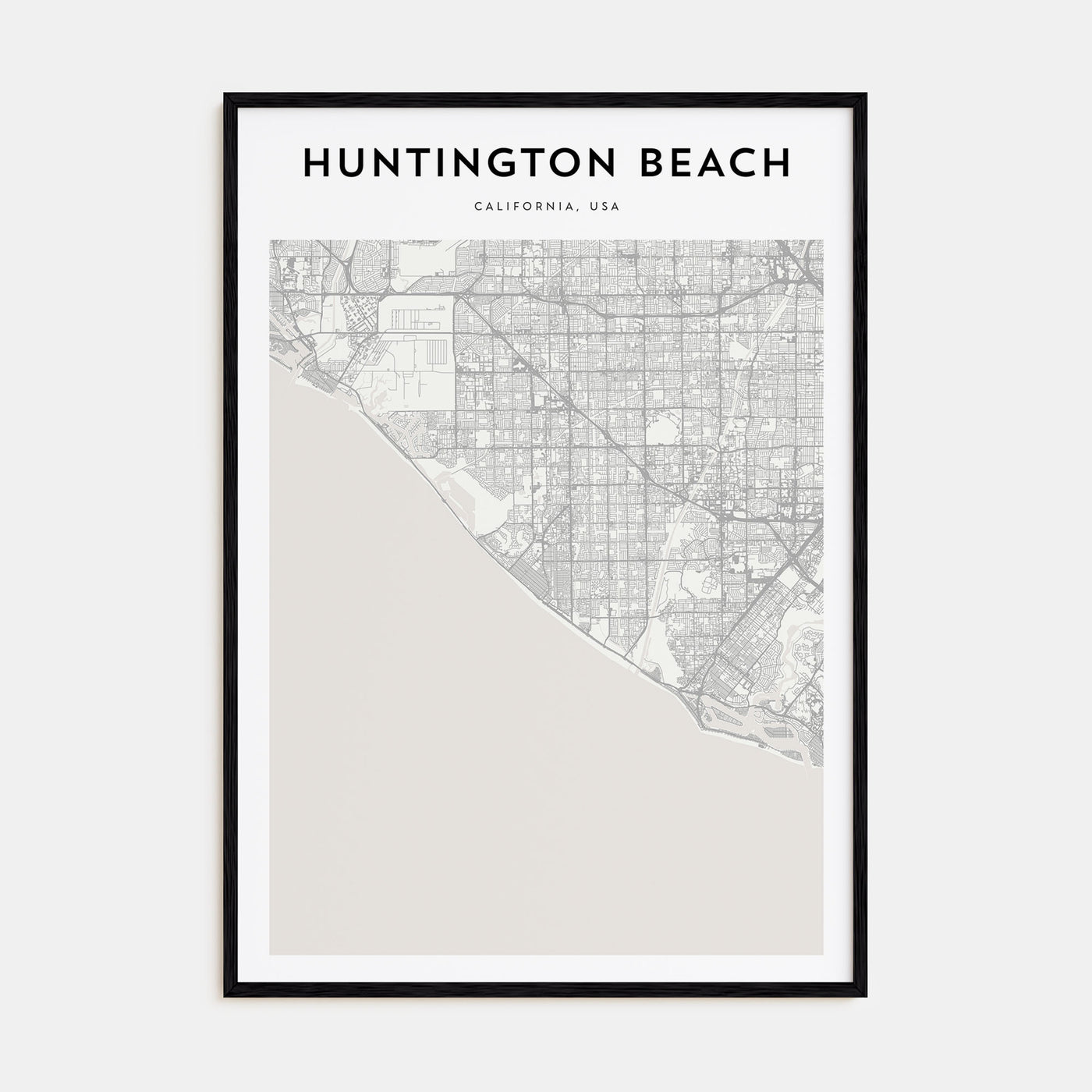 Huntington Beach Map Portrait Poster