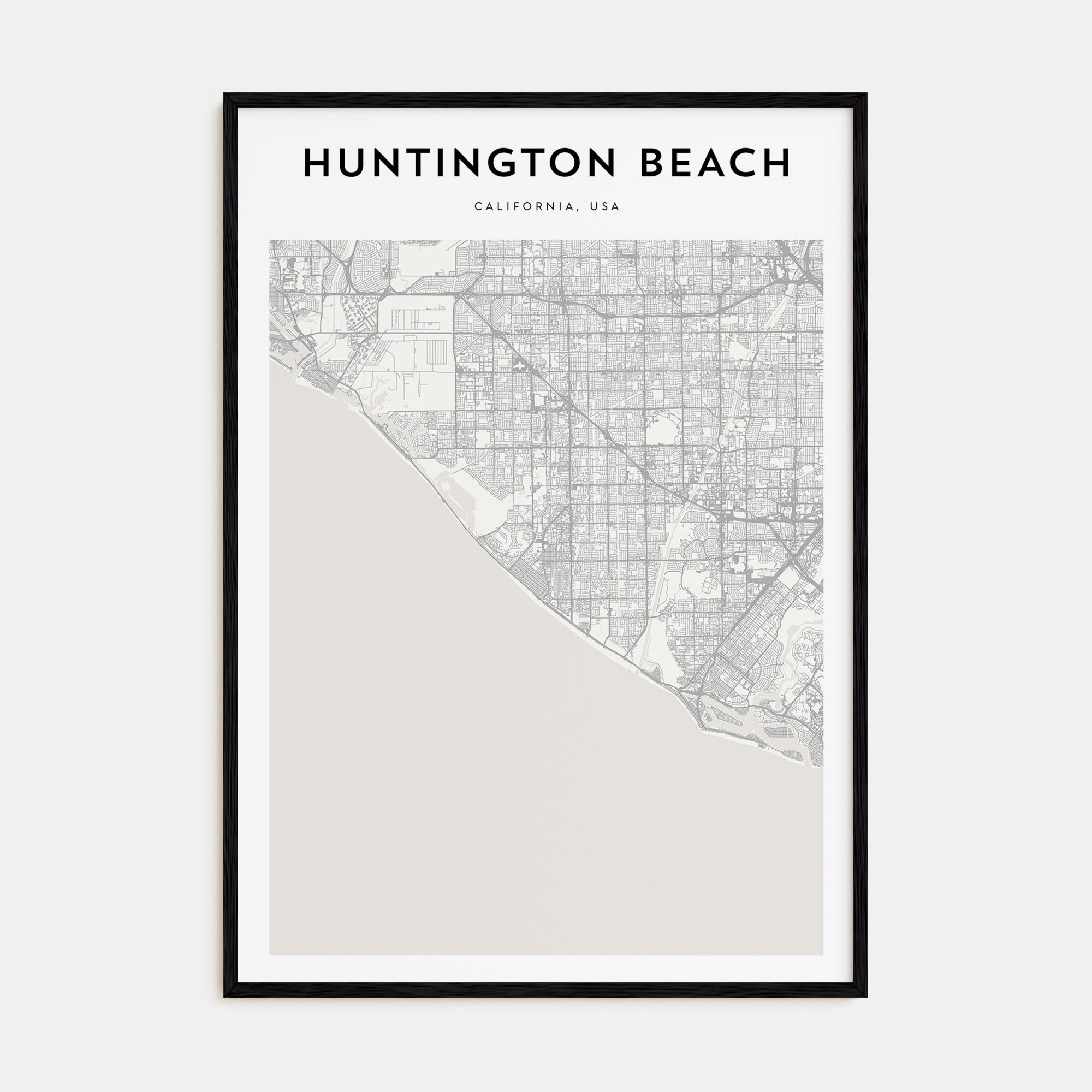 Huntington Beach Map Portrait Poster