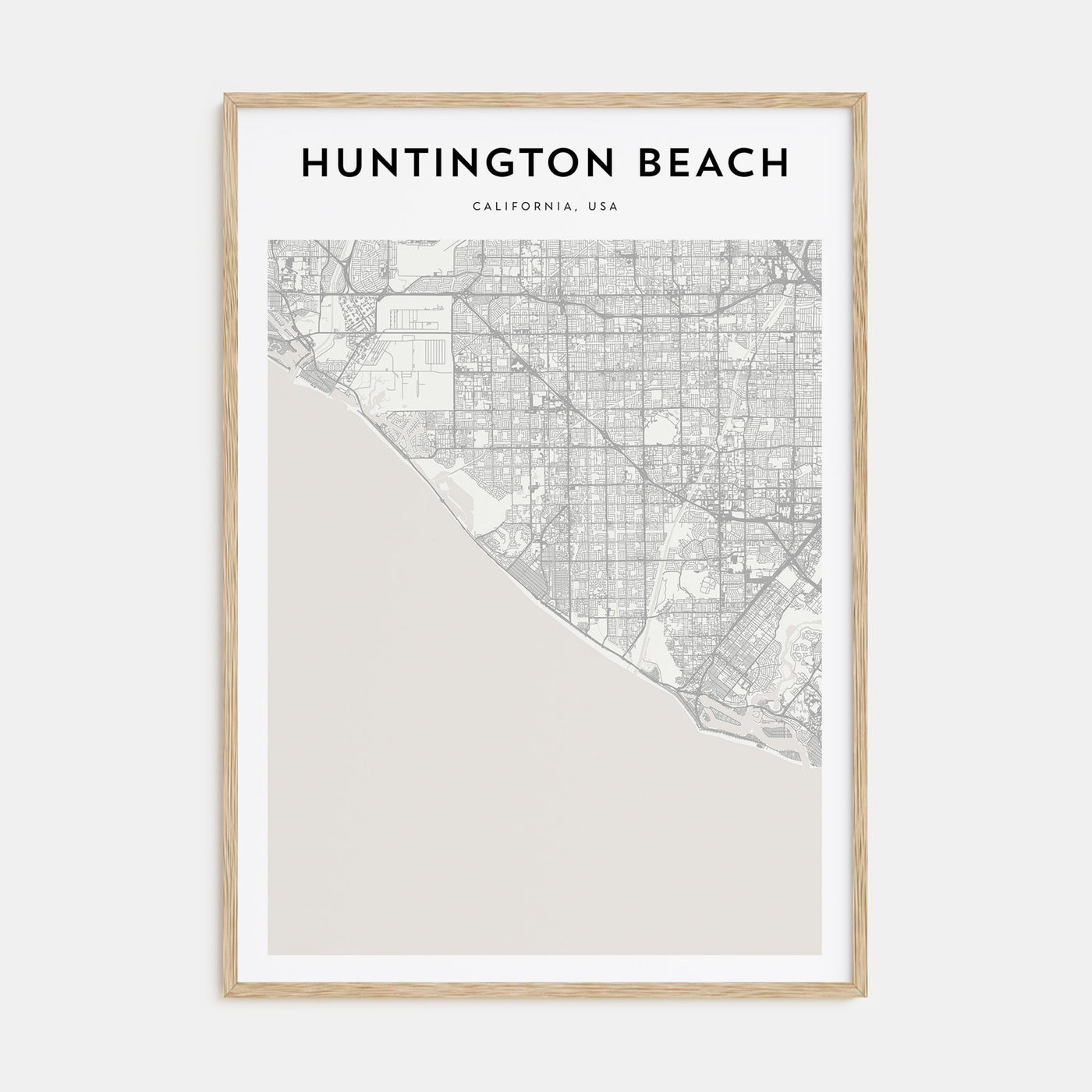 Huntington Beach Map Portrait Poster