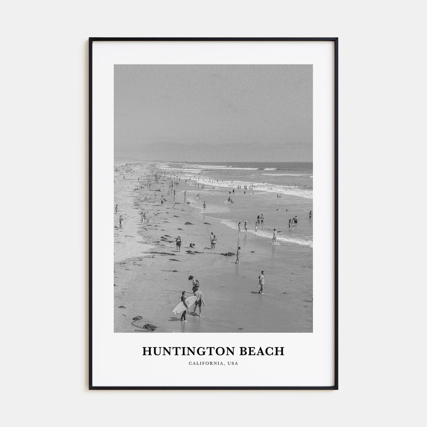 Huntington Beach Portrait B&W No 1 Poster