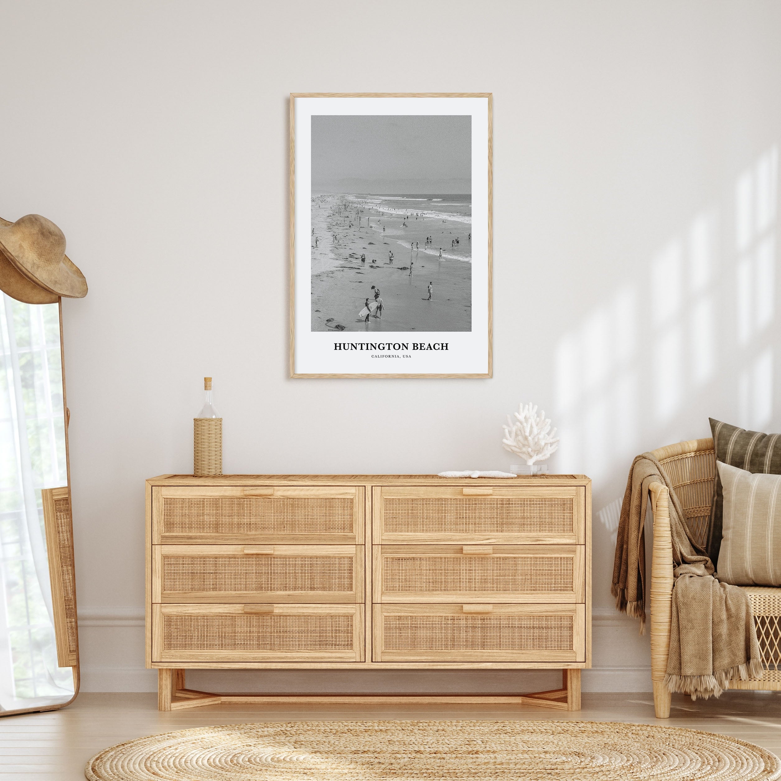 Huntington Beach Portrait B&W No 1 Poster
