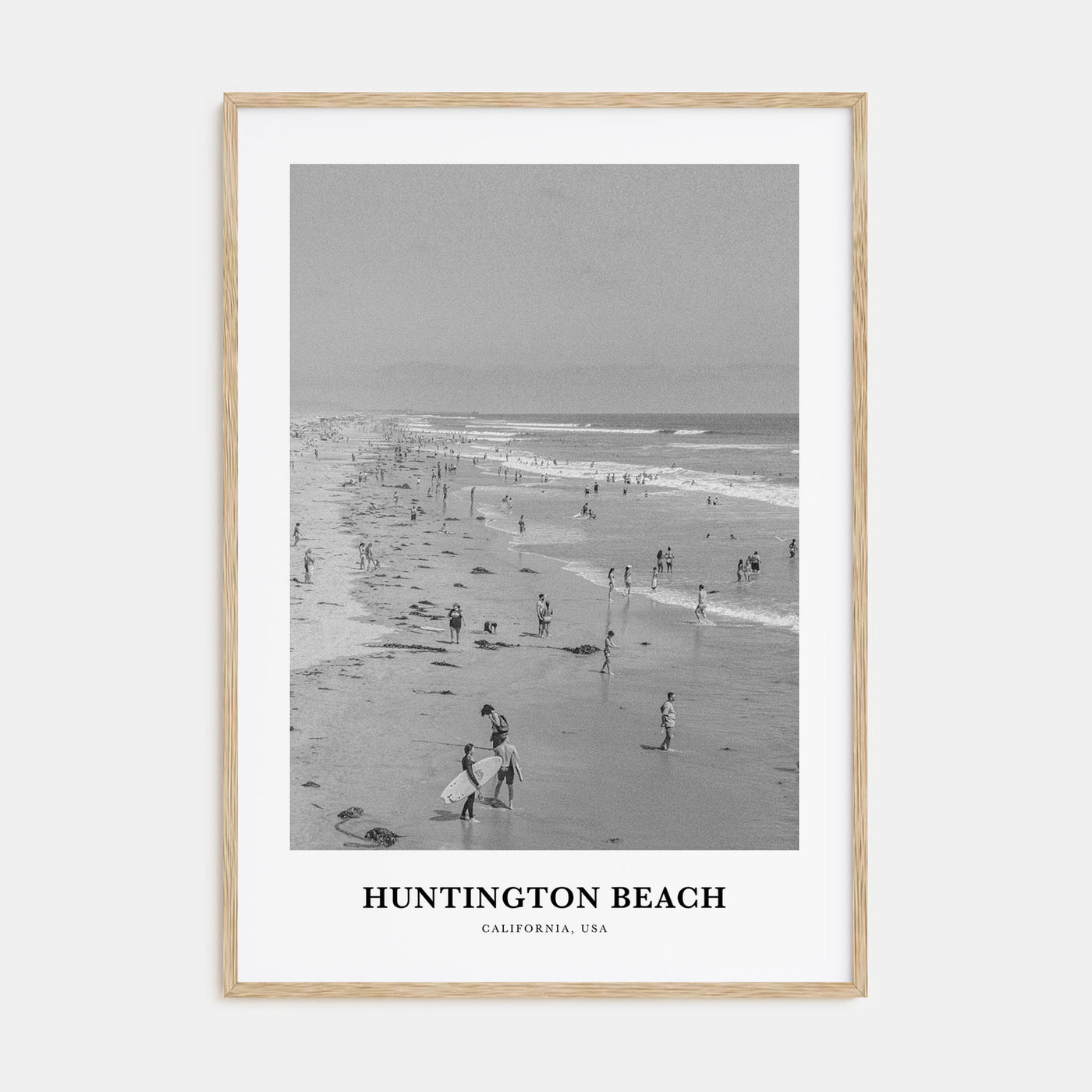 Huntington Beach Portrait B&W No 1 Poster