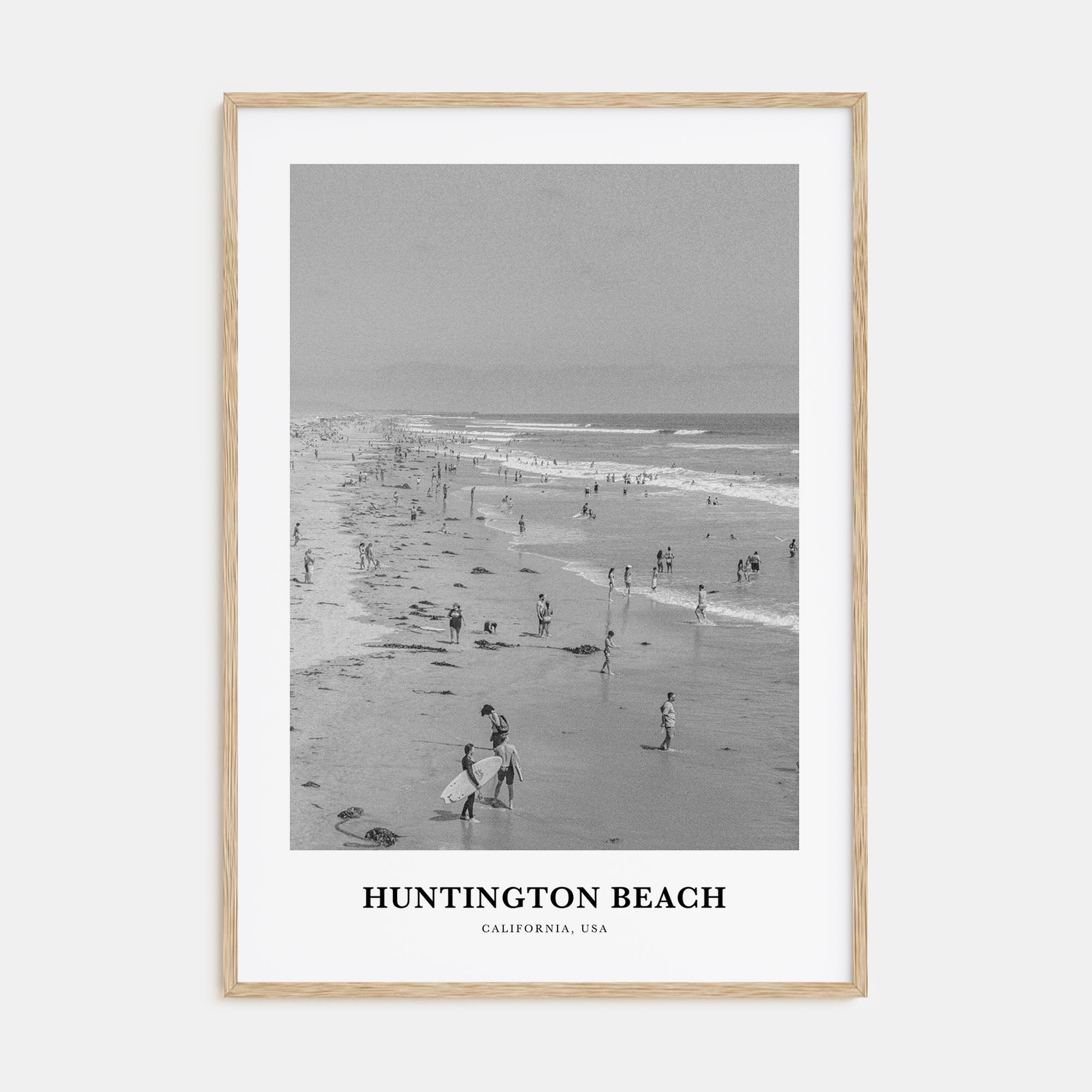 Huntington Beach Portrait B&W No 1 Poster