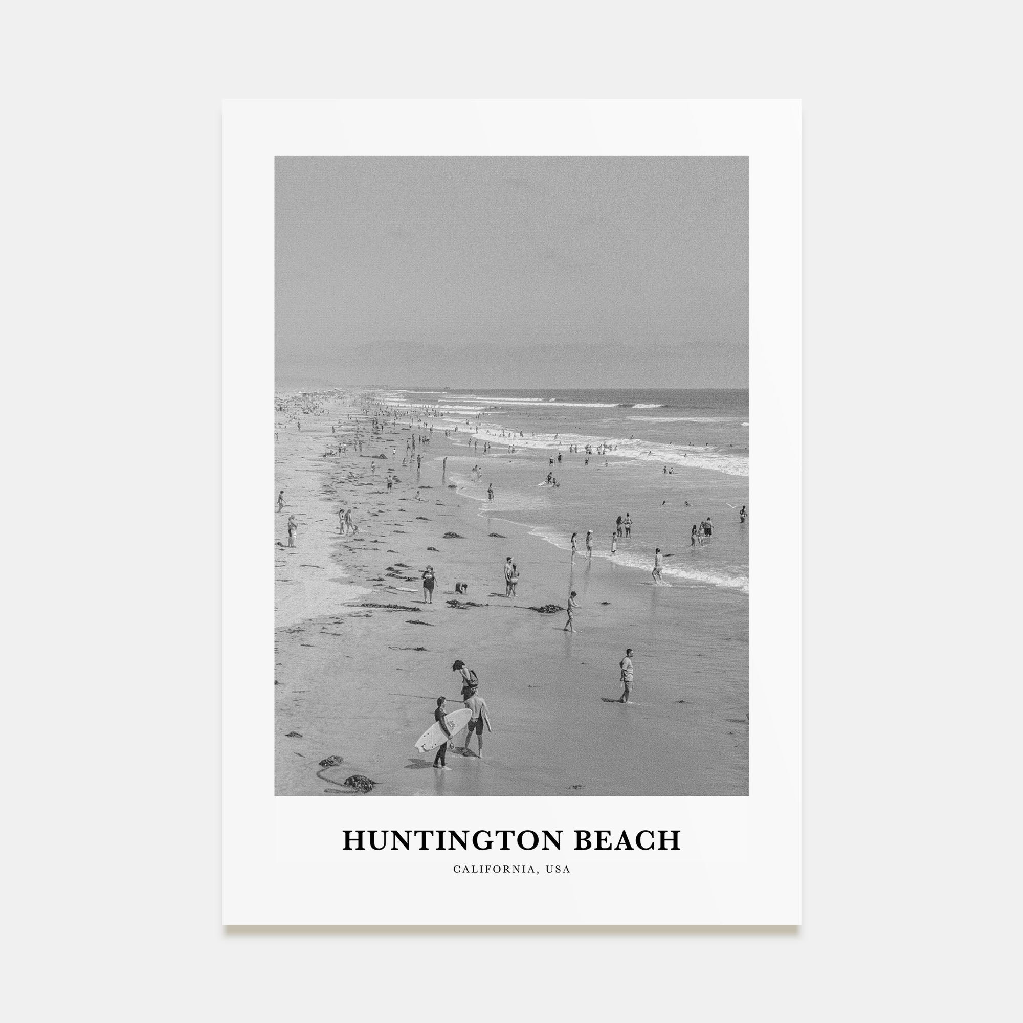 Huntington Beach Portrait B&W No 1 Poster