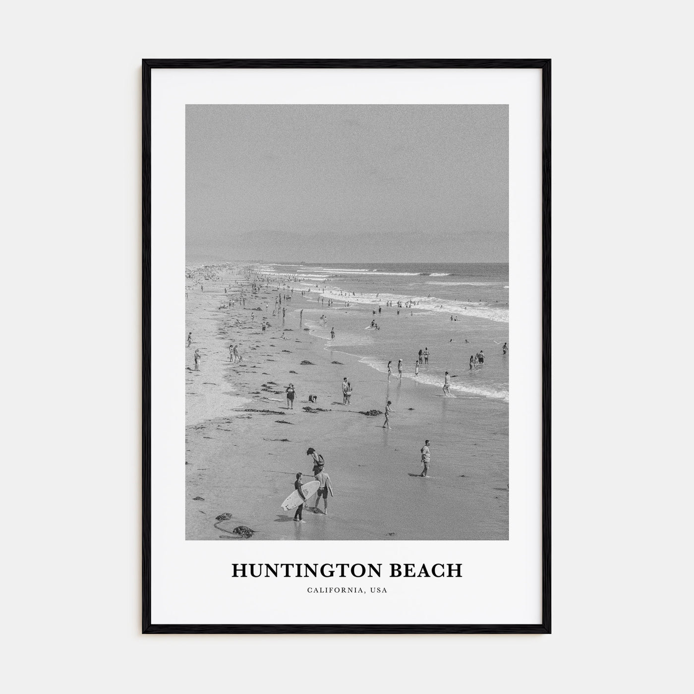 Huntington Beach Portrait B&W No 1 Poster