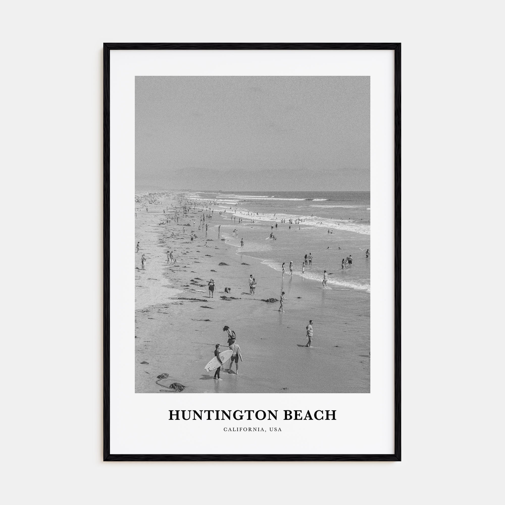 Huntington Beach Portrait B&W No 1 Poster