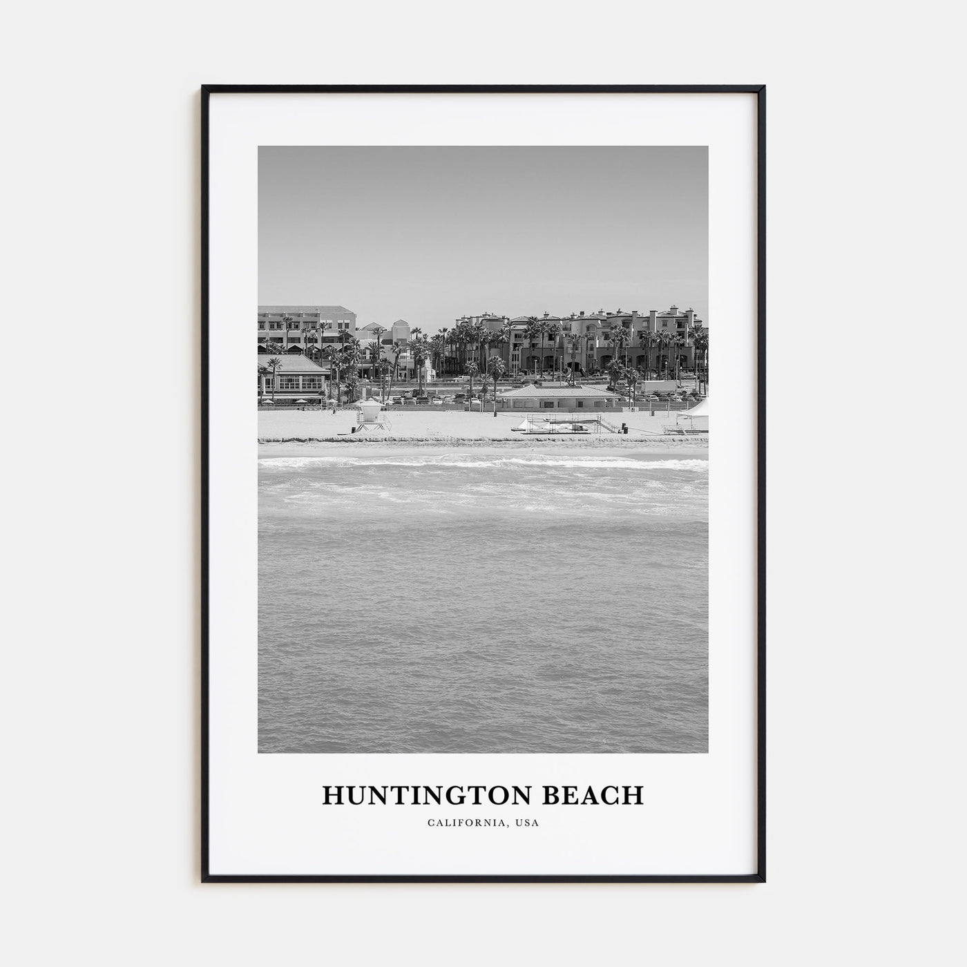 Huntington Beach Portrait B&W No 3 Poster