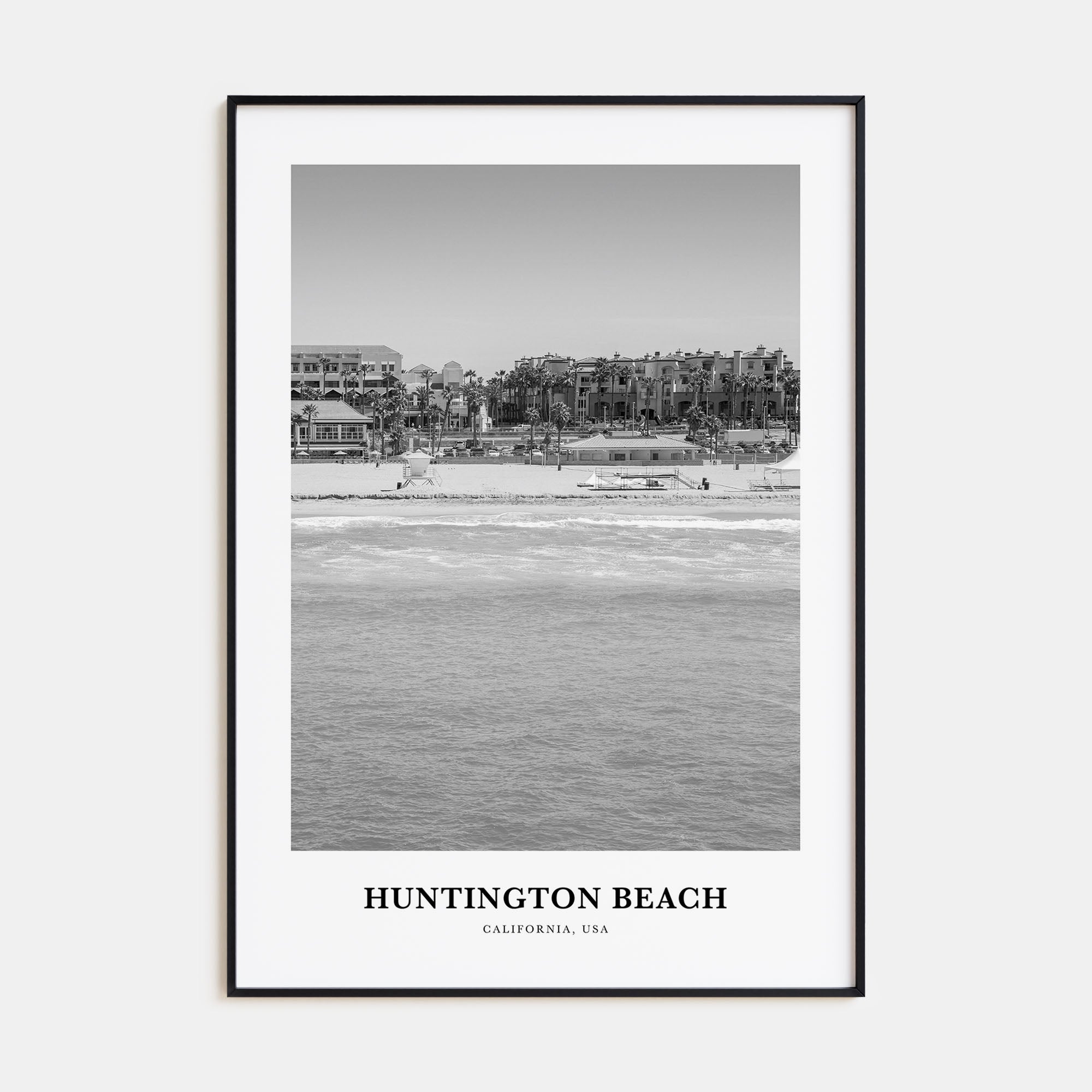 Huntington Beach Portrait B&W No 3 Poster
