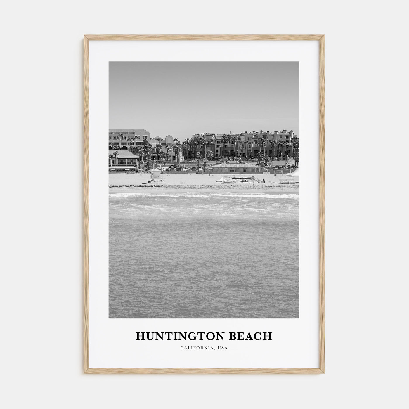 Huntington Beach Portrait B&W No 3 Poster