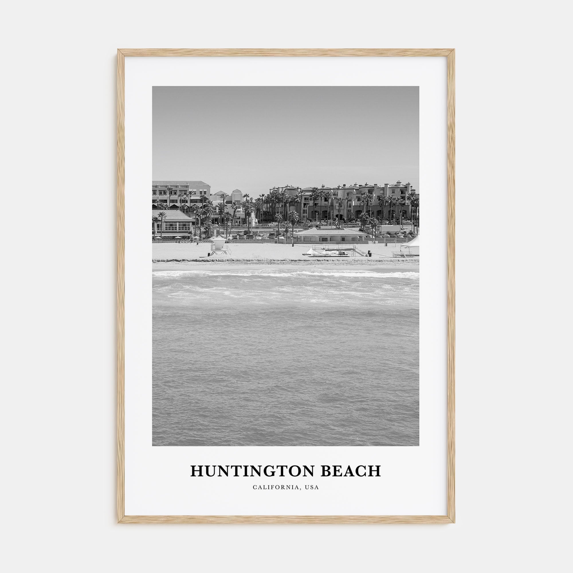 Huntington Beach Portrait B&W No 3 Poster
